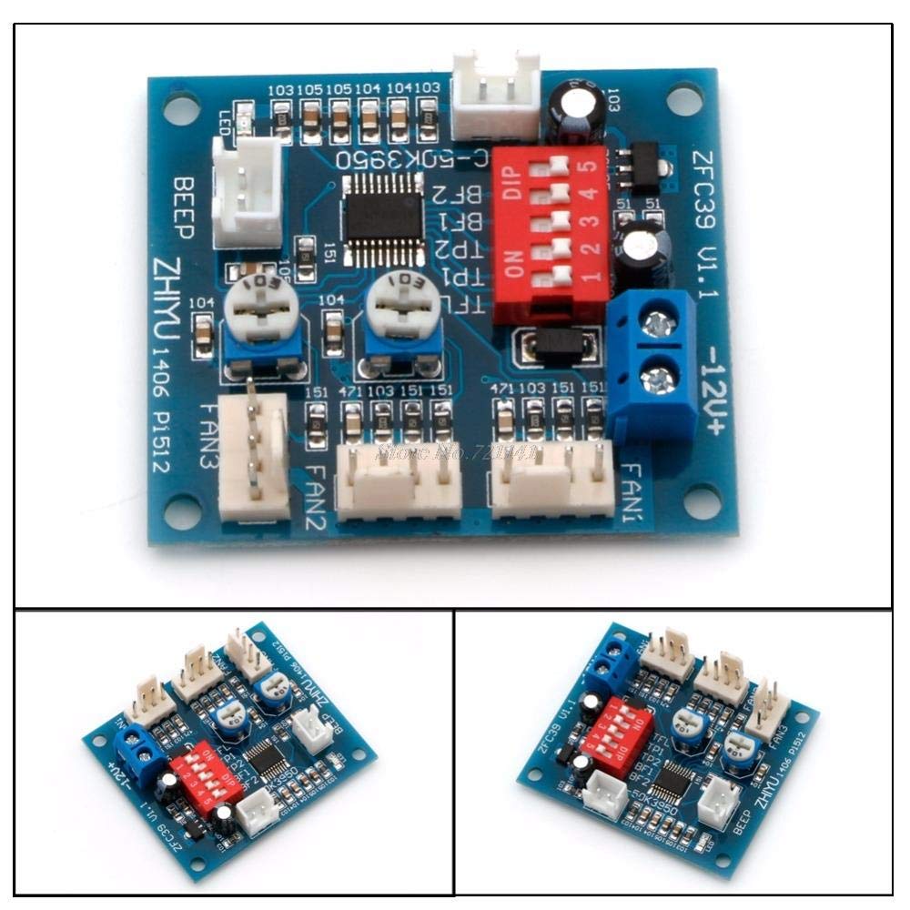 12V PWM PC CPU Fan Speed Controller with Temperature Control & High-Temp Alarm - Ideal for Computer Cooling, Gaming Rigs, and Server Cabinets