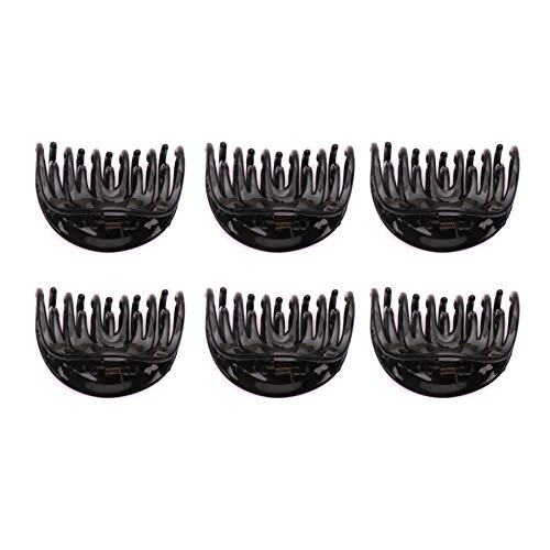 Shivarth Black Plastic Hair Clips for Girls & Women - 6 Piece Set | Hair Accessories for School, Work, Parties & Everyday Styling