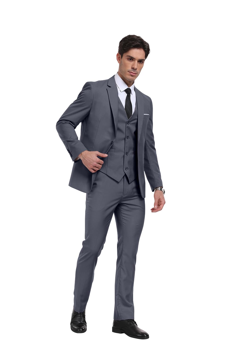 3-Piece Slim Fit Men's Suits for Wedding, Groomsmen & Prom - Notched Lapel Formal Tuxedo Set with Jacket, Pants & Vest - Perfect for Special Occasions, Business Meetings & Formal Events