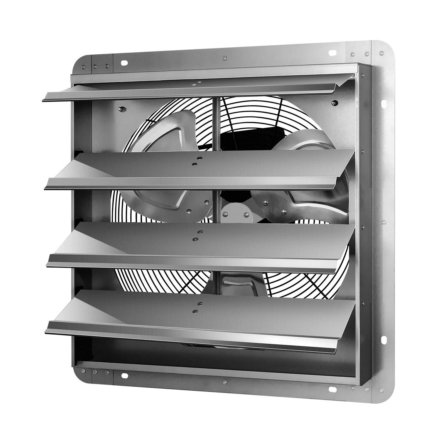 iPower 16 Inch Aluminum Wall Mounted Shutter Exhaust Fan - 1550 RPM, 1200 CFM for Attic, Garage, Greenhouse & Plant Ventilation - Silver (Ideal for Home Cooling, Air Circulation & Odor Control)