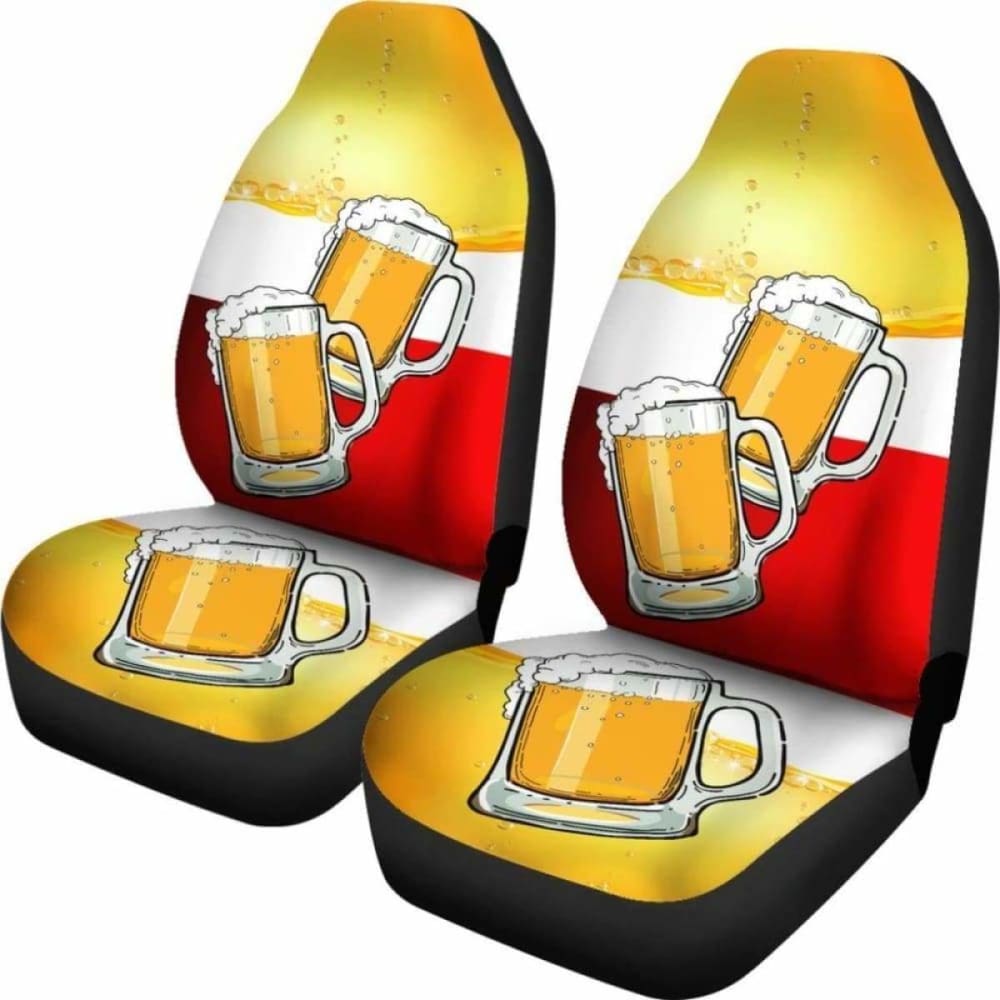 Premium Beer-Themed Car Seat Covers - Universal Fit for Most Vehicles - Durable & Stylish Auto Accessories for Beer Lovers, Road Trips, Tailgating & Sports Events