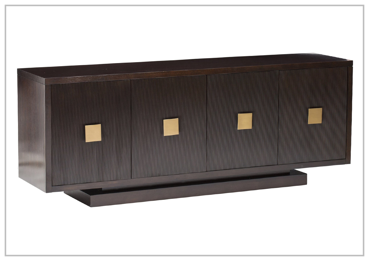 Boulevard Buffet Table with Walnut Veneers & Ebonized Finish - Stylish Sideboard for Dining Room, Living Room, or Entryway Storage