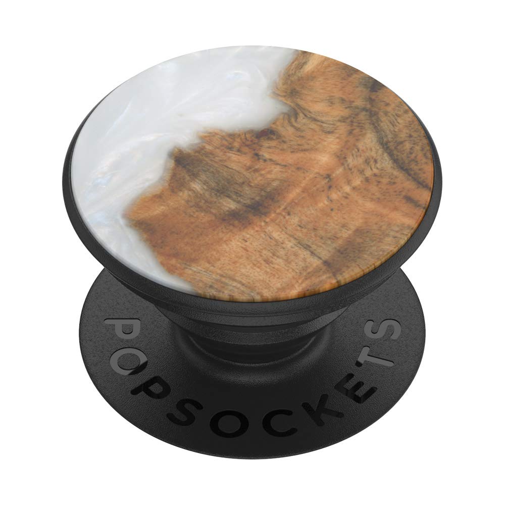 PopSockets Phone Grip with Expanding Kickstand - Wood Resin Pearl Design for Secure Phone Hold - Perfect for Selfies, Video Calls & Hands-Free Viewing