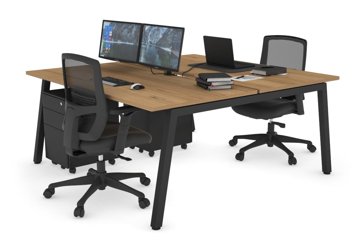 Quadro 2-Person Office Workstation Desk - 1600L x 800W with Cable Management - Perfect for Collaborative Workspaces & Home Offices