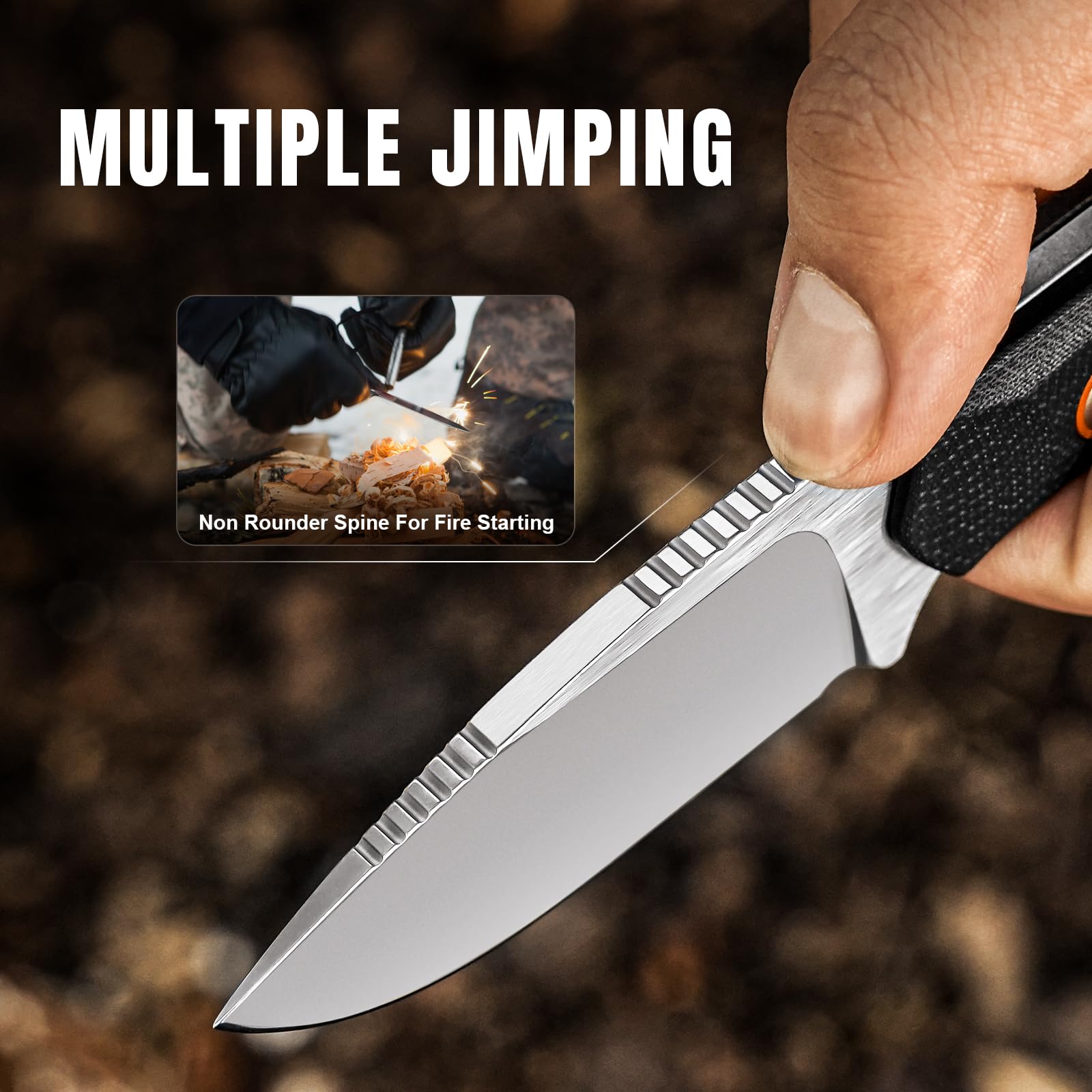 Kizer Beaver Fixed Blade Knife with Sheath - 2.75