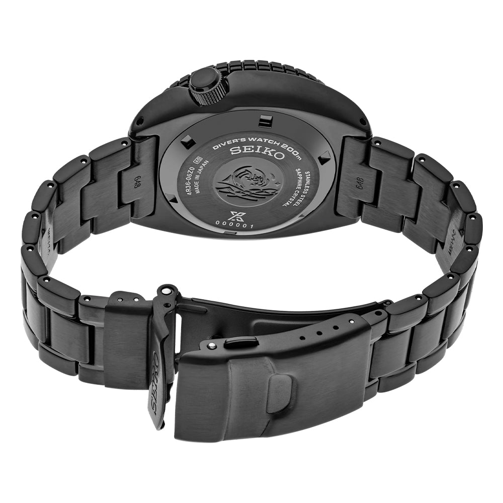 Seiko SRPK43 Prospex Black 45mm Automatic Dive Watch with Dark Grey Dial & Stainless Steel Bracelet - Perfect for Scuba Diving, Water Sports, and Everyday Wear
