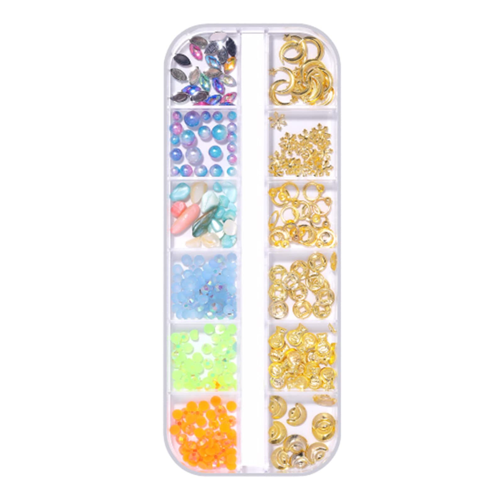 Holographic Snowflake Nail Sequins & Decals with Curved Tweezers - Christmas Nail Art Glitter for Holiday Parties & Winter Manicures