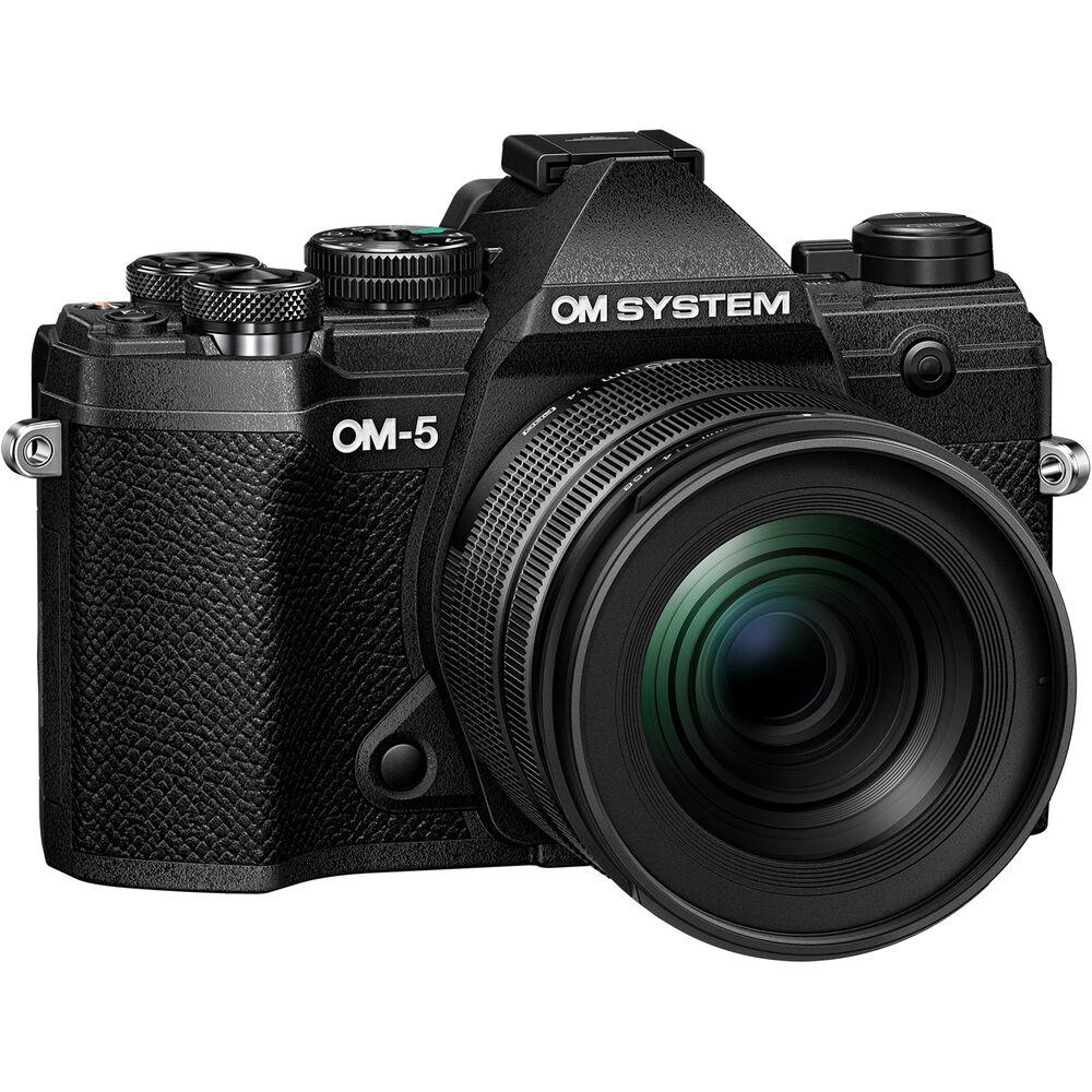 OM SYSTEM OM-5 Mirrorless Camera with 12-45mm f/4 PRO Lens (Black) - Perfect for Travel Photography & Vlogging