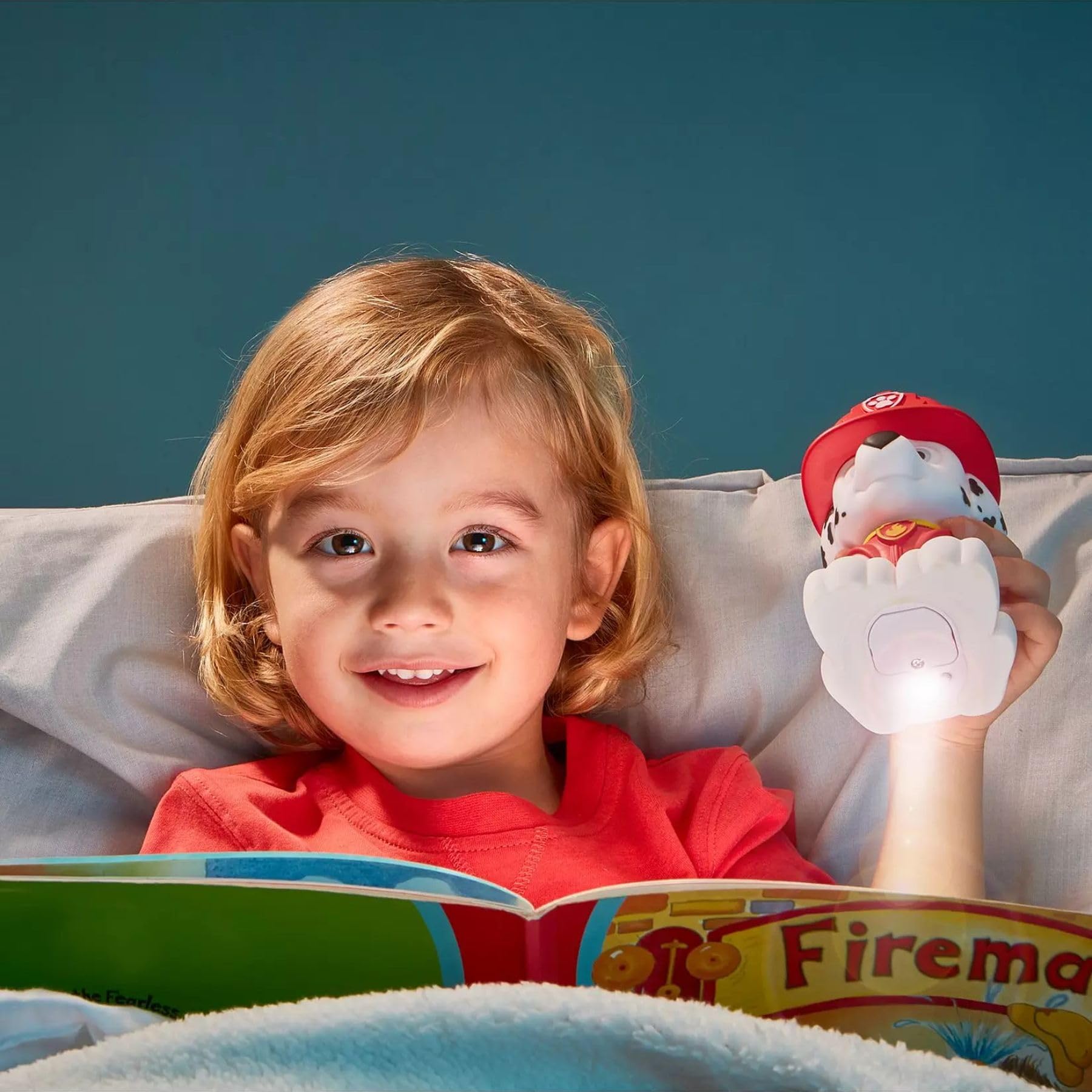 PAW Patrol Marshall Buddy Night Light and Flashlight by GoGlow - Cute Kids Room Decor, Bedside Lamp & Emergency Light for Toddlers and Children