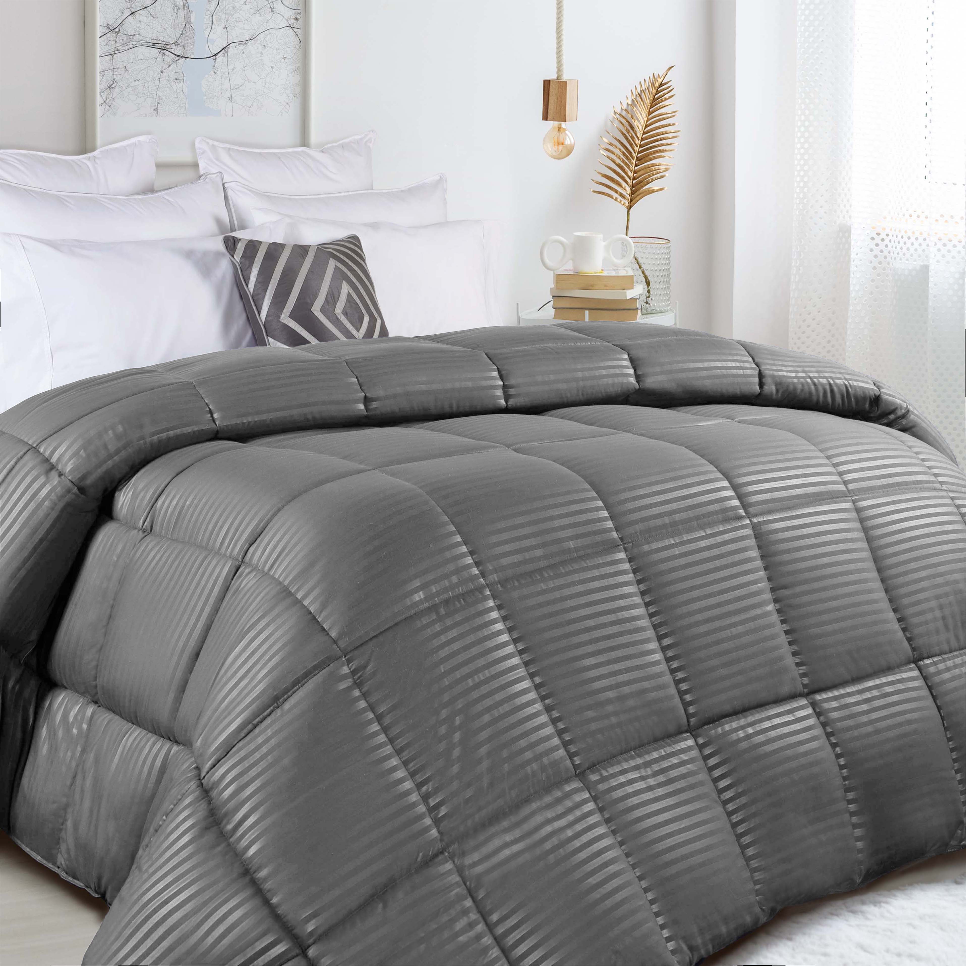 Reversible Striped Down Alternative Comforter - Soft & Lightweight All-Season Bedding for Cozy Sleep - Perfect for Bedrooms, Guest Rooms & Dorm Rooms