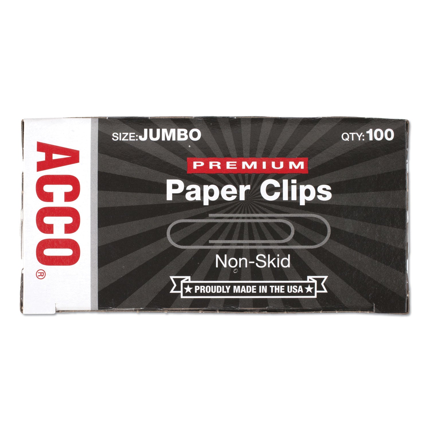 ACCO Premium Heavy Gauge Wire Paper Clips - Jumbo Non-Skid Silver Clips (100/Box, 10 Boxes/Pack) for Office, School & Document Organization