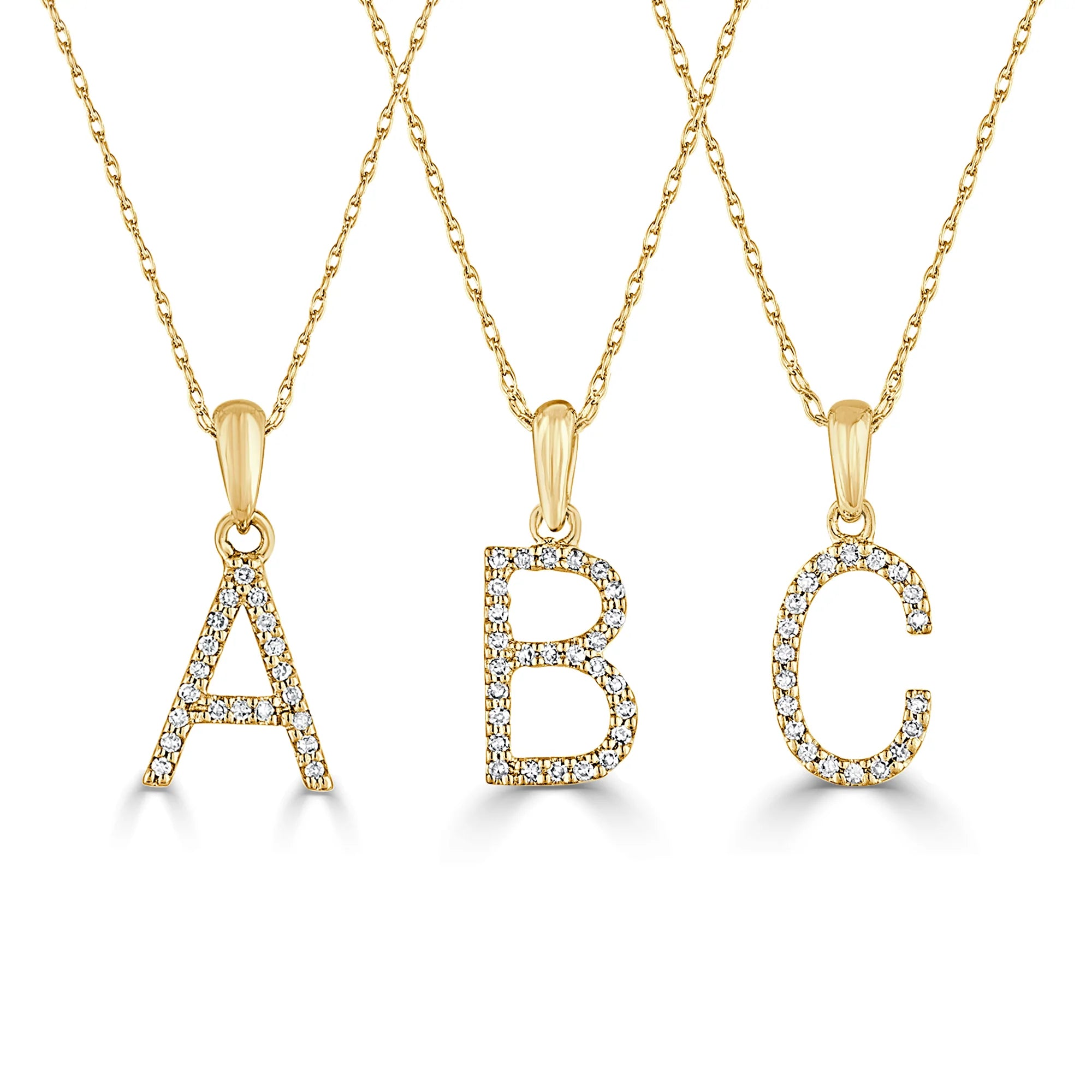 14K Gold & Diamond Mini Initial Necklace - Personalized Name Letter Pendant Jewelry for Women - Perfect Gift for Birthday, Anniversary & Valentine's Day