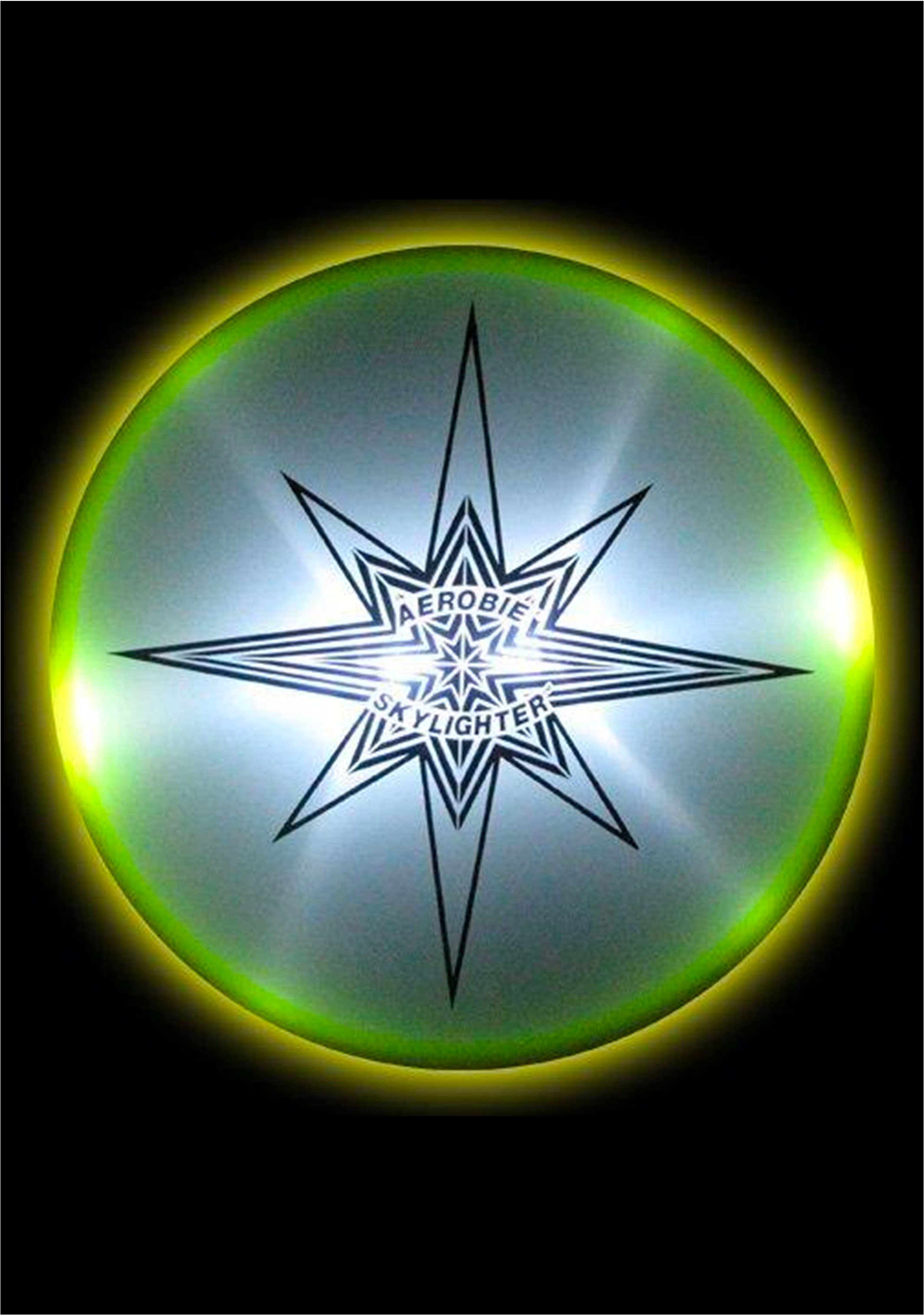 **Aerobie Skylighter Flying Disc - Bright Yellow LED Light-Up Disc for Night Play, Outdoor Games, and Backyard Fun**