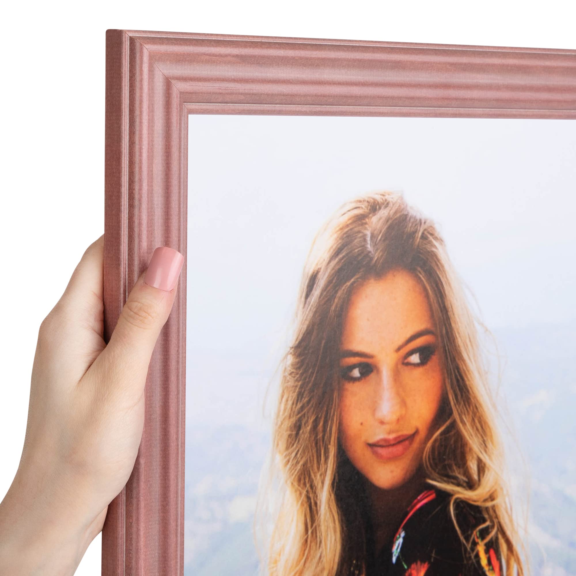 ArtToFrames 28x38 Inch Pink Wood Picture Frame - 1.5 Inch Custom Poster Frame for Art & Photos with Shatter-Resistant Acrylic - Perfect for Home Decor, Bedroom Wall Art, and Office Display
