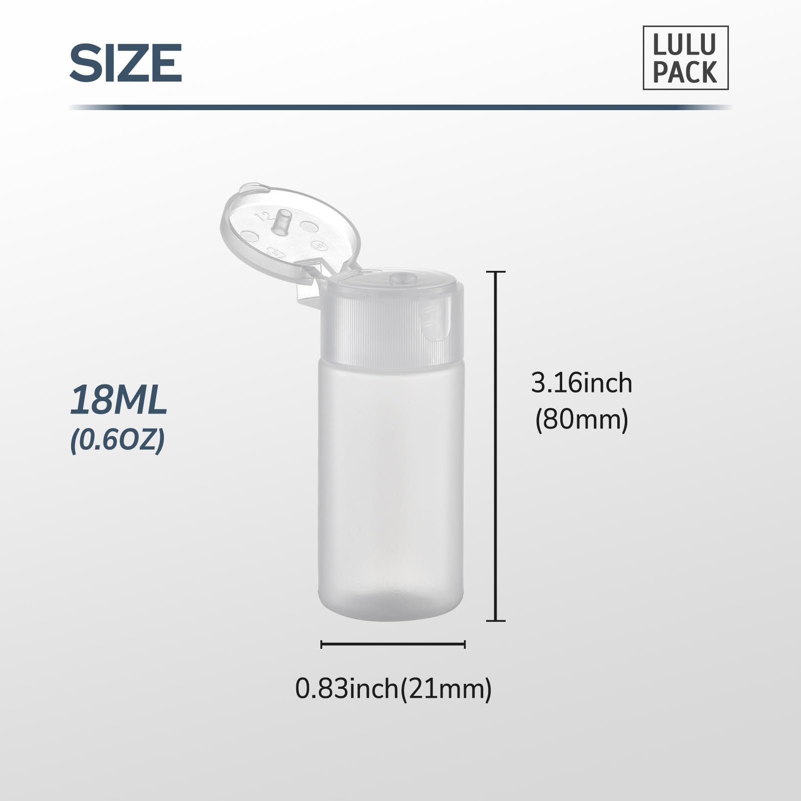 18ml (0.6 oz) Travel Size Bottles for Toiletries - 6 Pack Leak Proof Refillable Containers for Shampoo, Lotion & Cosmetics | Perfect for Airplane Carry-On, Gym & Vacation Essentials