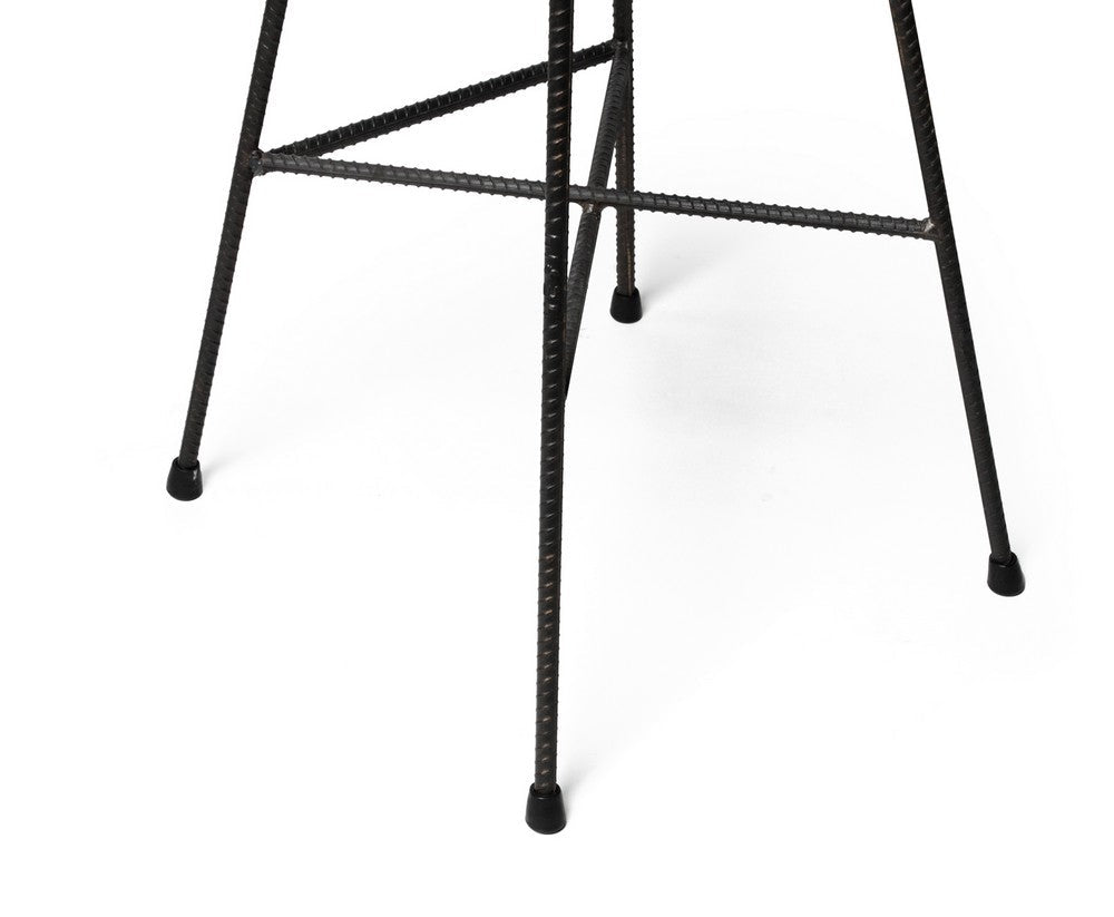 Hauteville 770 Barstool by Lyon Beton - Modern Concrete Bar Stool for Kitchen Island, Home Bar & Dining Room - Industrial Style Counter Height Stool with Metal Base
