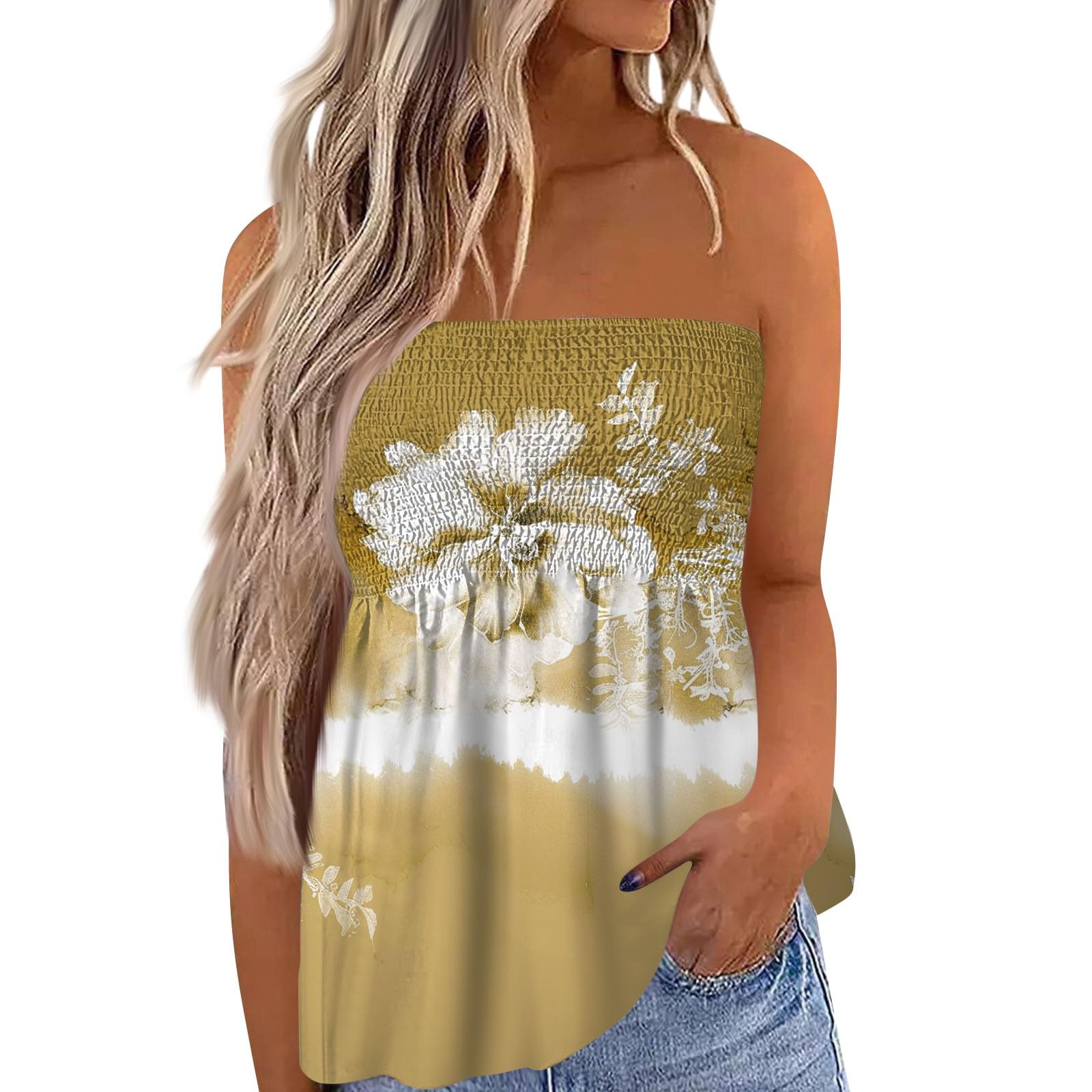 Women's One Shoulder Tube Tops - Slim Fit Strapless Bandeau Tunic, Sexy Sleeveless Crop Top for Summer | Perfect for Beach, Party & Casual Wear
