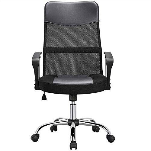 Ergonomic High Back Office Chair - Adjustable Gray Gaming Chair with Lumbar Support for Home Office, Computer Desk, and Gaming Setup - Comfortable Task Chair for Long Hours of Work or Play