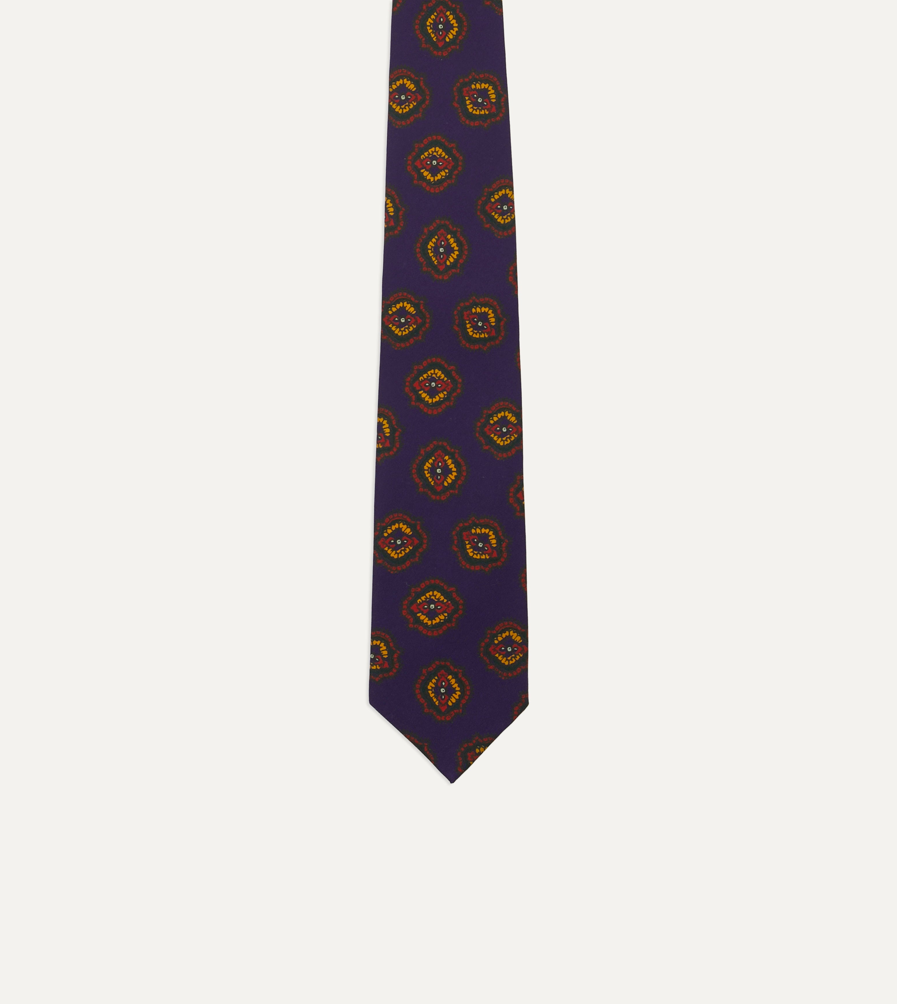 Elegant Purple Baroque Paisley 36oz Madder Silk Self-Tipped Necktie for Men - Perfect for Weddings, Business Meetings & Formal Occasions