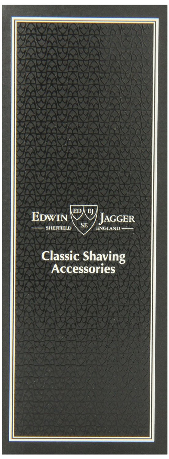 Premium Edwin Jagger Large Silver Tip Badger Hair Shaving Brush with Drip Stand (Imitation Light Horn) - Luxury Wet Shaving Essential for Men's Grooming Routine