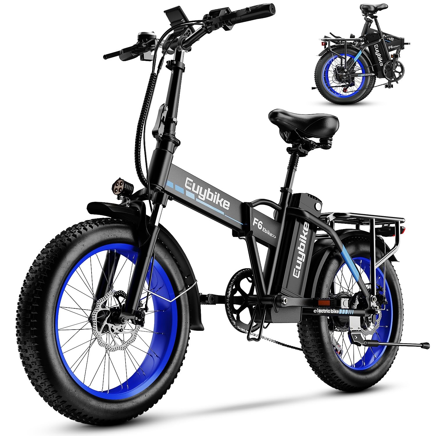 1000W Folding Electric Bike for Adults - 48V 20AH Removable Battery, 30+MPH Speed, 80 Miles Range, 20