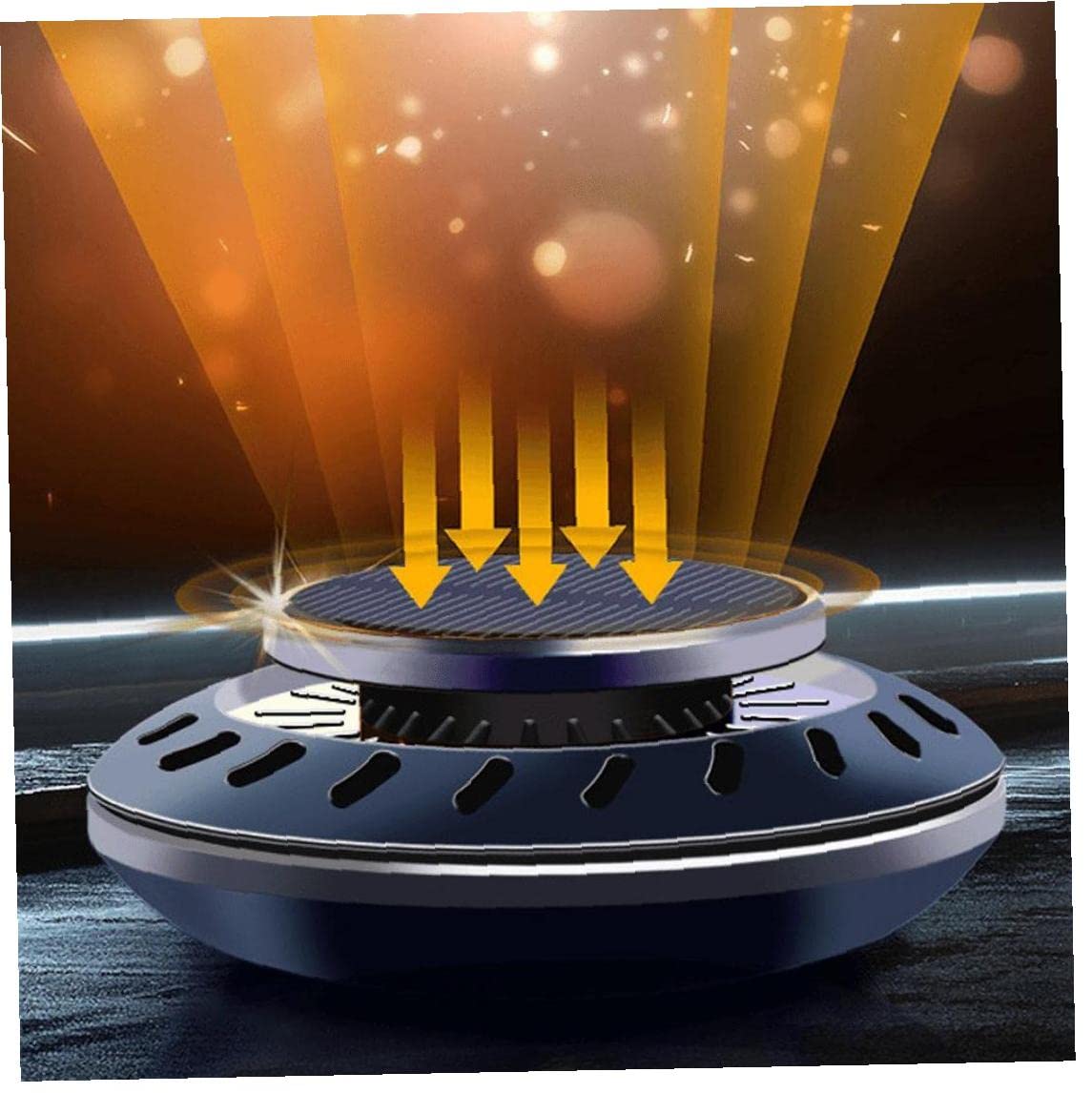 Solar Car Aroma Diffuser - Rotating Essential Oil Fragrance for Car Interior, Black Aromatherapy Air Freshener, Perfect for Commuting, Road Trips, and Office Use