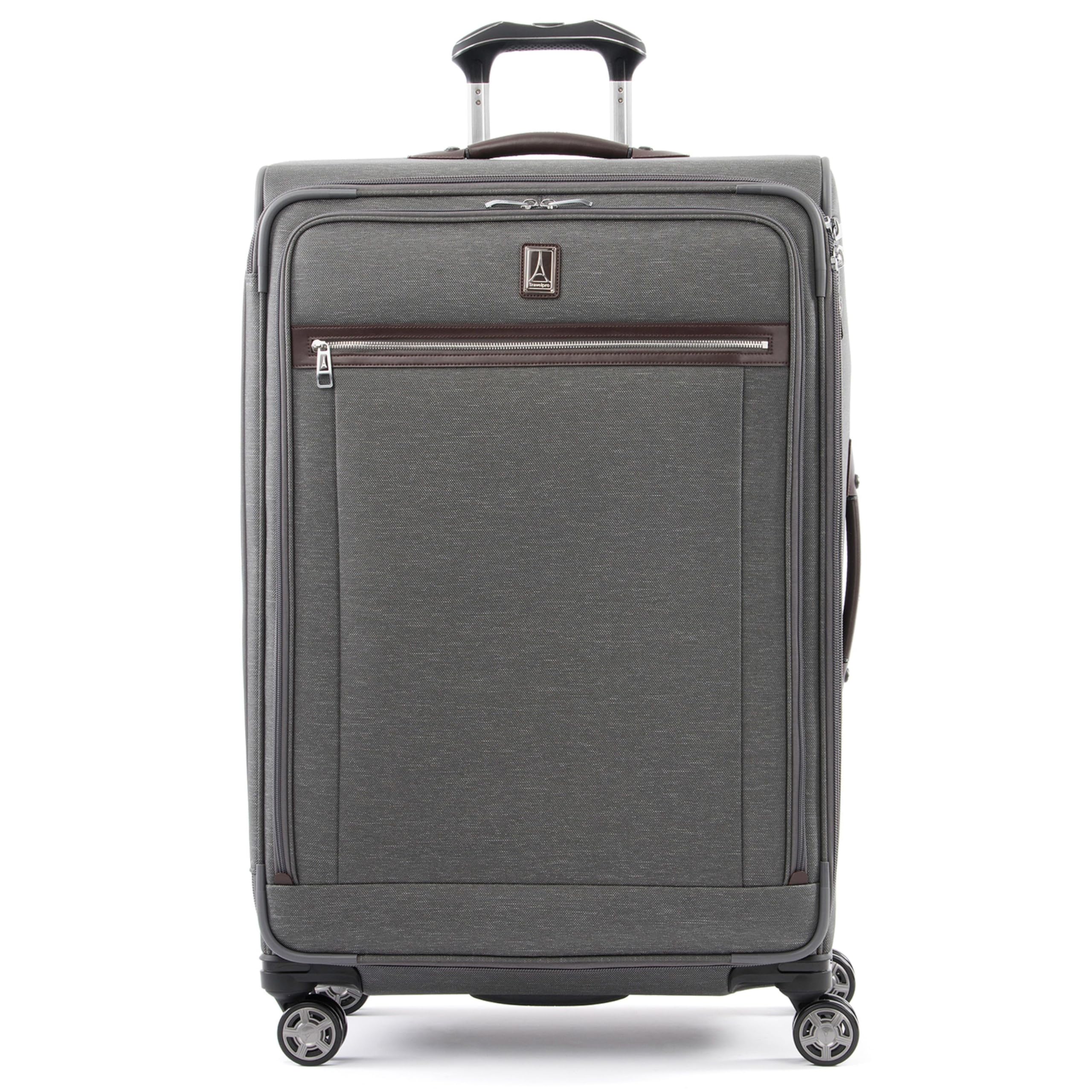 Travelpro Platinum Elite Expandable 29-Inch Large Checked Luggage with 8 Spinner Wheels & TSA Lock - Vintage Grey Softside Suitcase for Men & Women | Perfect for International Travel & Business Trips