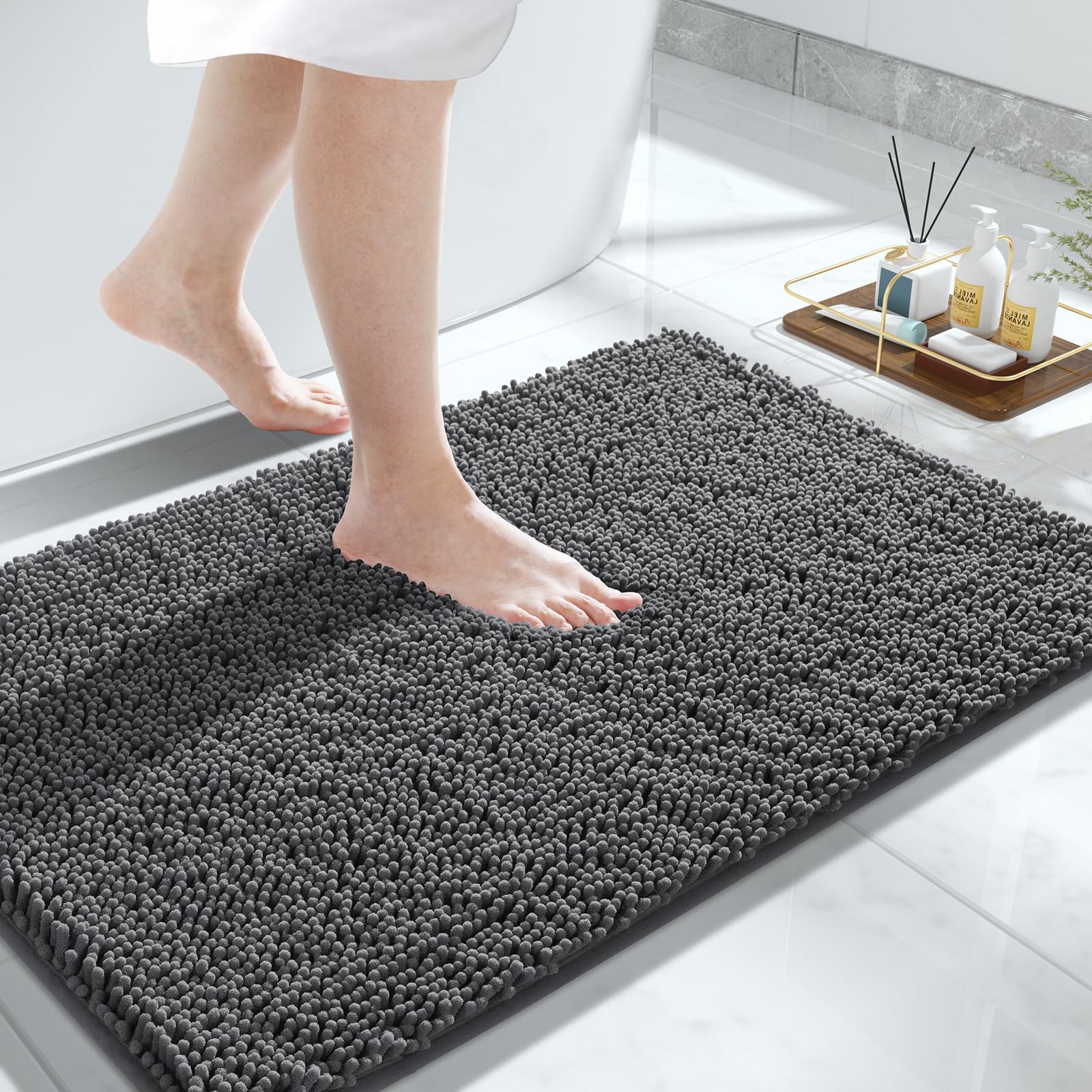 Luxury Chenille Shaggy Bathroom Rug Mat - 32