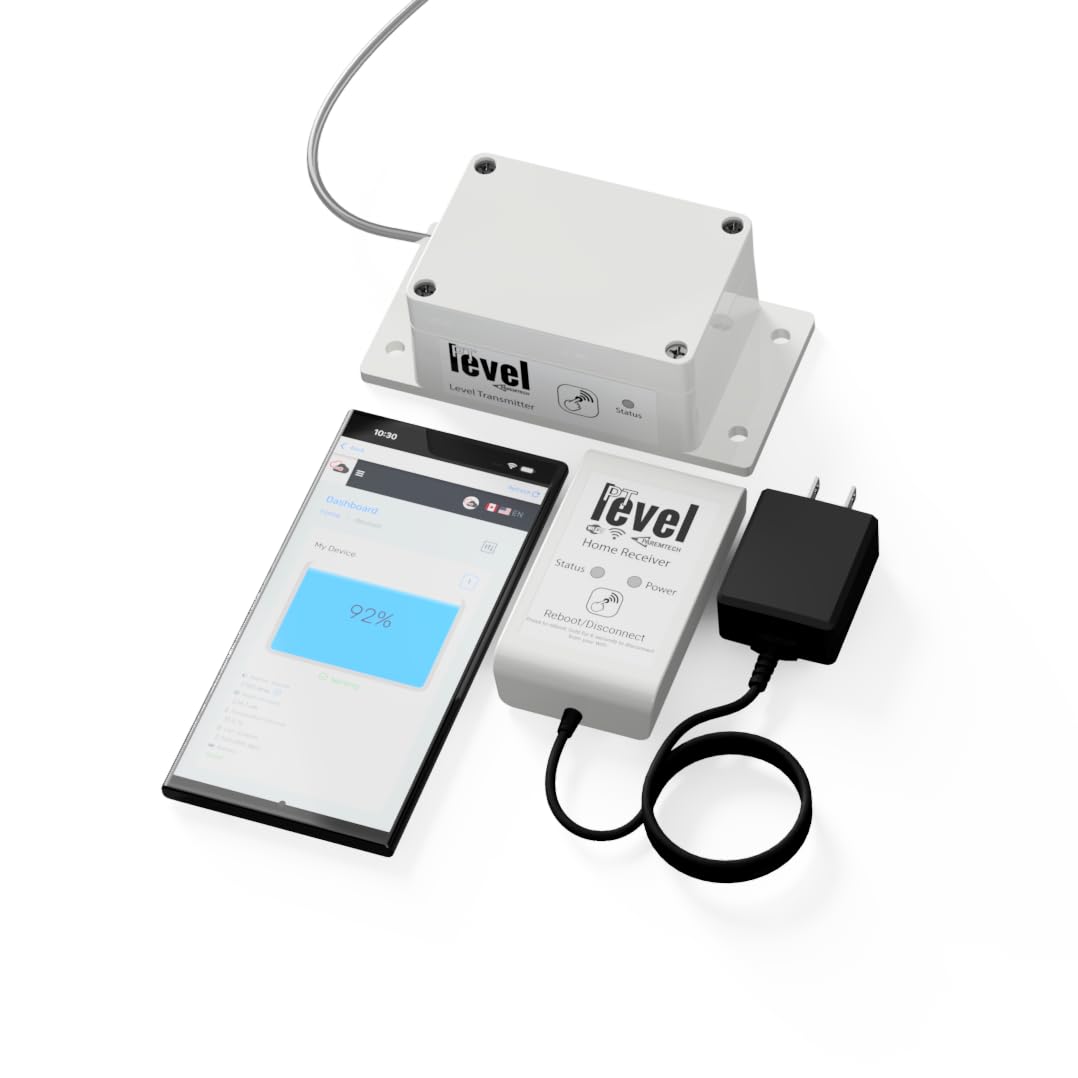 PTLevel Wireless Tank Level Monitor - Remote Water Level Sensor for Cisterns, Wells, Sump Pumps & Chemical Tanks | Real-Time Monitoring via Mobile App & Web | Perfect for Home, Farm & Industrial Use