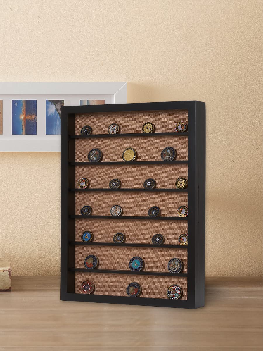 18x24 Extra Large Shadow Box Display Case with Adjustable Shelves & Hinged Door - Black - Perfect for Showcasing Coins, Medals, Bouquets, Miniatures & Collectibles in Home, Office or Retail Displays