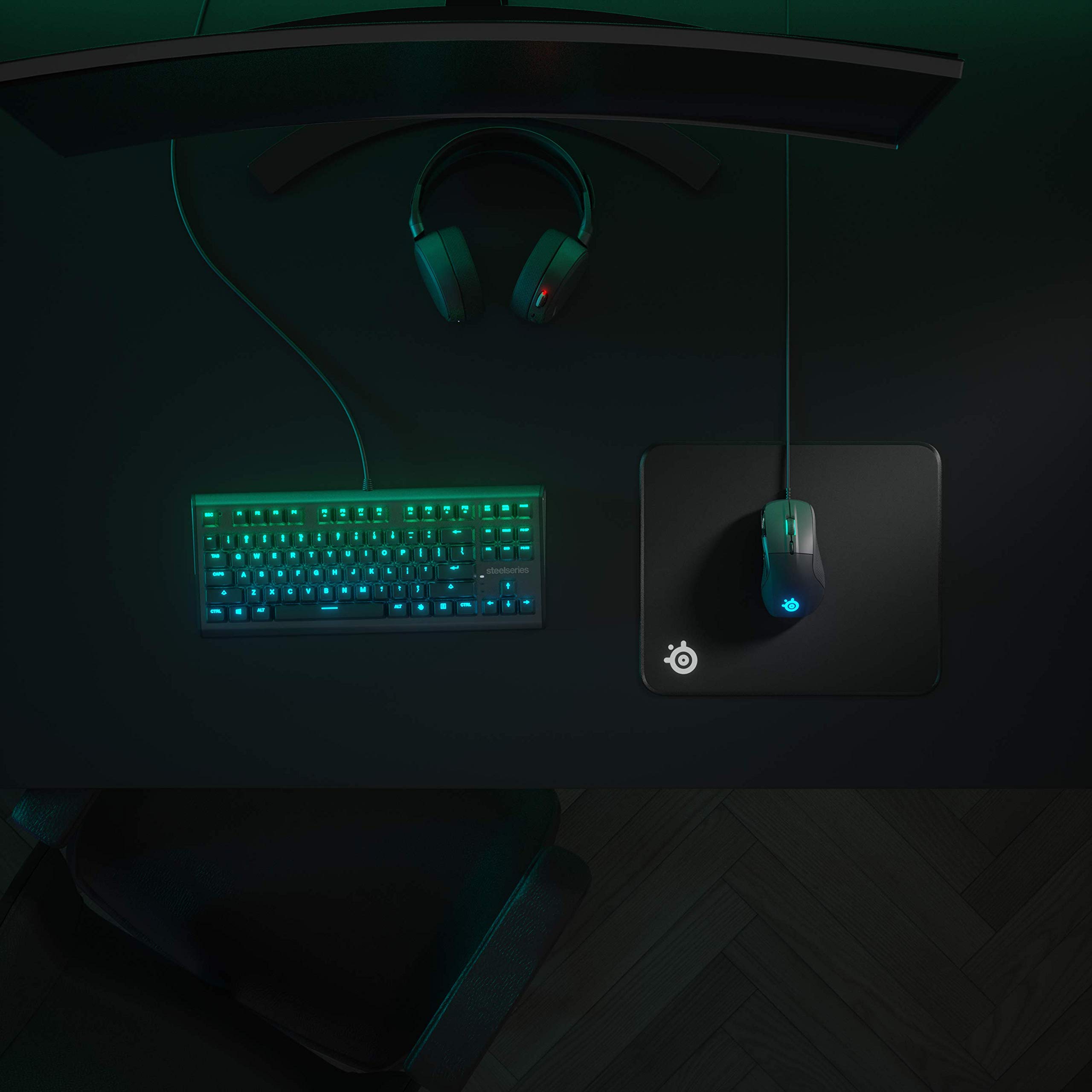 SteelSeries QcK Large Gaming Mouse Pad - Durable Stitched Edge Cloth Surface - Optimized for Precision Gaming Sensors - Black - Perfect for Esports, FPS, and Office Work