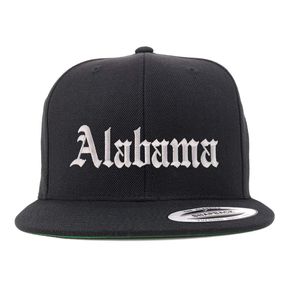 Trendy Alabama State Old English Embroidered Snapback Hat - Flatbill Baseball Cap for Men & Women - Perfect for Sports, Streetwear & Casual Outfits