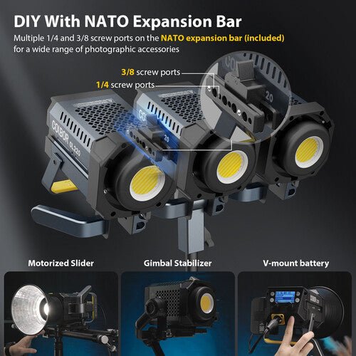 Colbor 220W Bi-Color COB LED Video Light - Professional Studio Lighting for Photography, Filmmaking & YouTube Videos