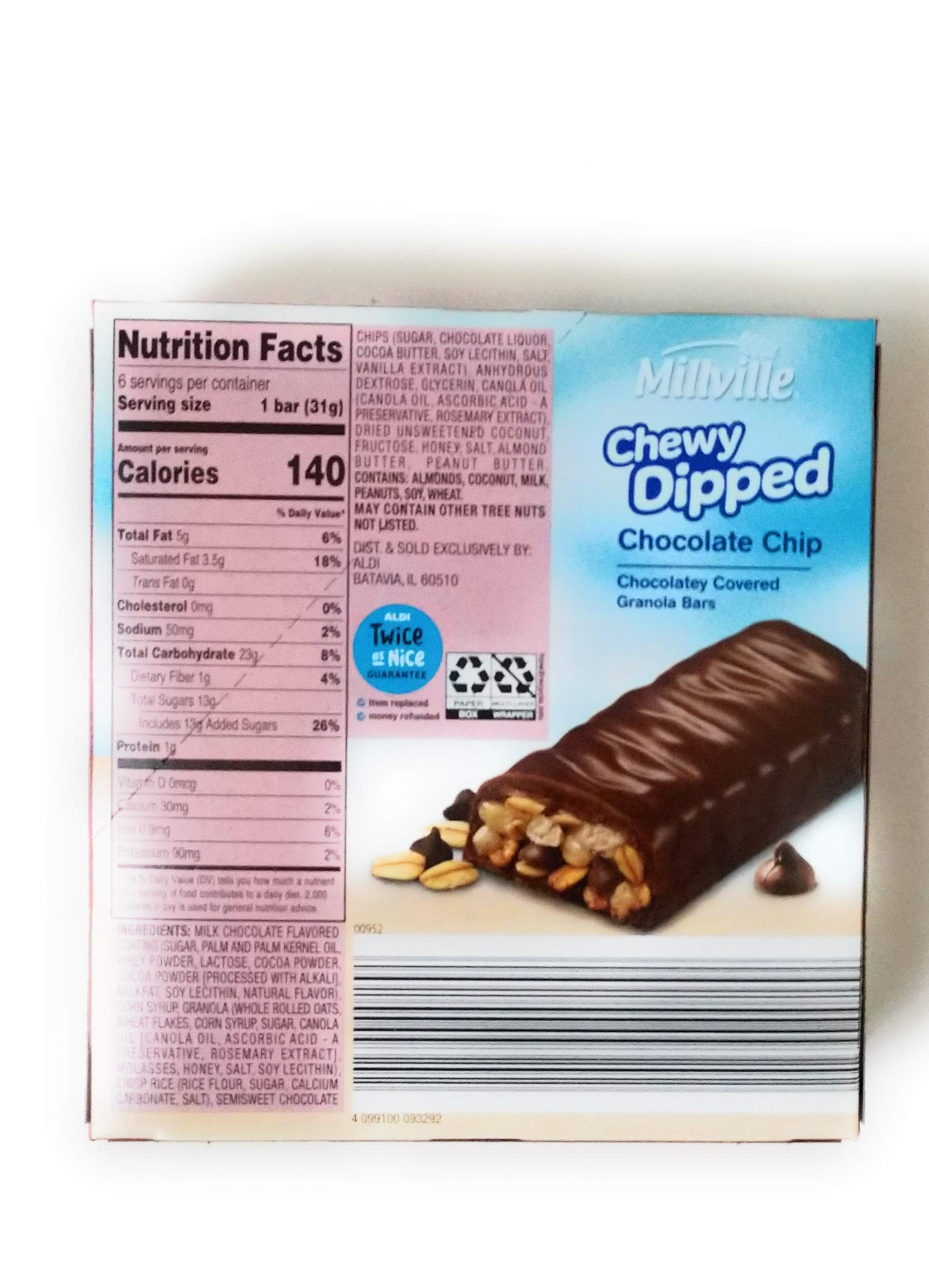 Millville Chewy Chocolate Granola Bars - Perfect for Snacks & Hiking