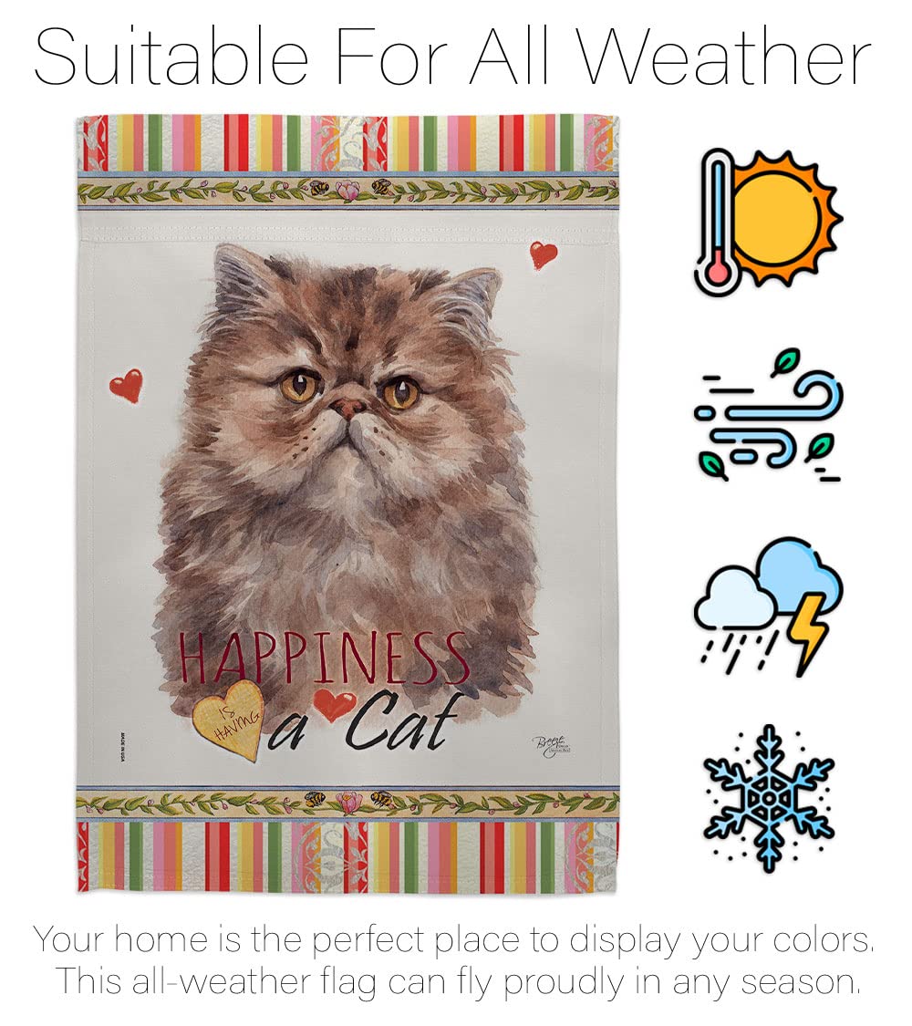 Persian Cat Garden Flag Set with Stand - Double-Sided Yard Decor for Pet Lovers