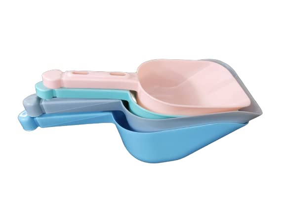 CSM Multipurpose Plastic Scoop Set - 4 Pack for Grain, Flour, Sugar, Coffee, Spices | Durable Kitchen Measuring Scoops for Baking, Cooking & Food Storage | BPA-Free Plastic Scoops with Ergonomic Handle