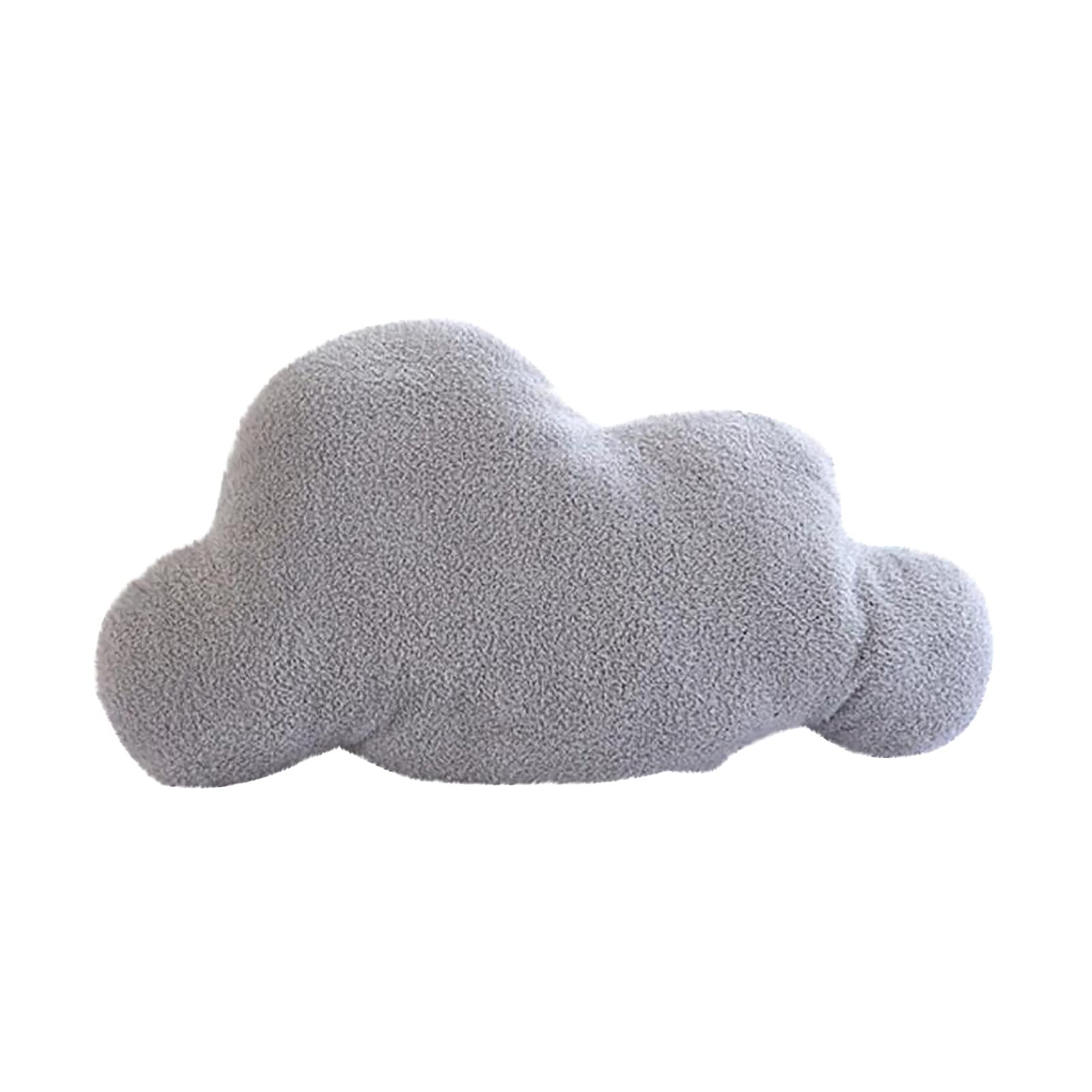 Soft Velvet Cloud Shaped Throw Pillows - 23.6×12.6 Inch Plush Nap Pillow for Sofa, Bed, Car & Office - Gray Decorative Cushion for Reading, Relaxing & Home Decor