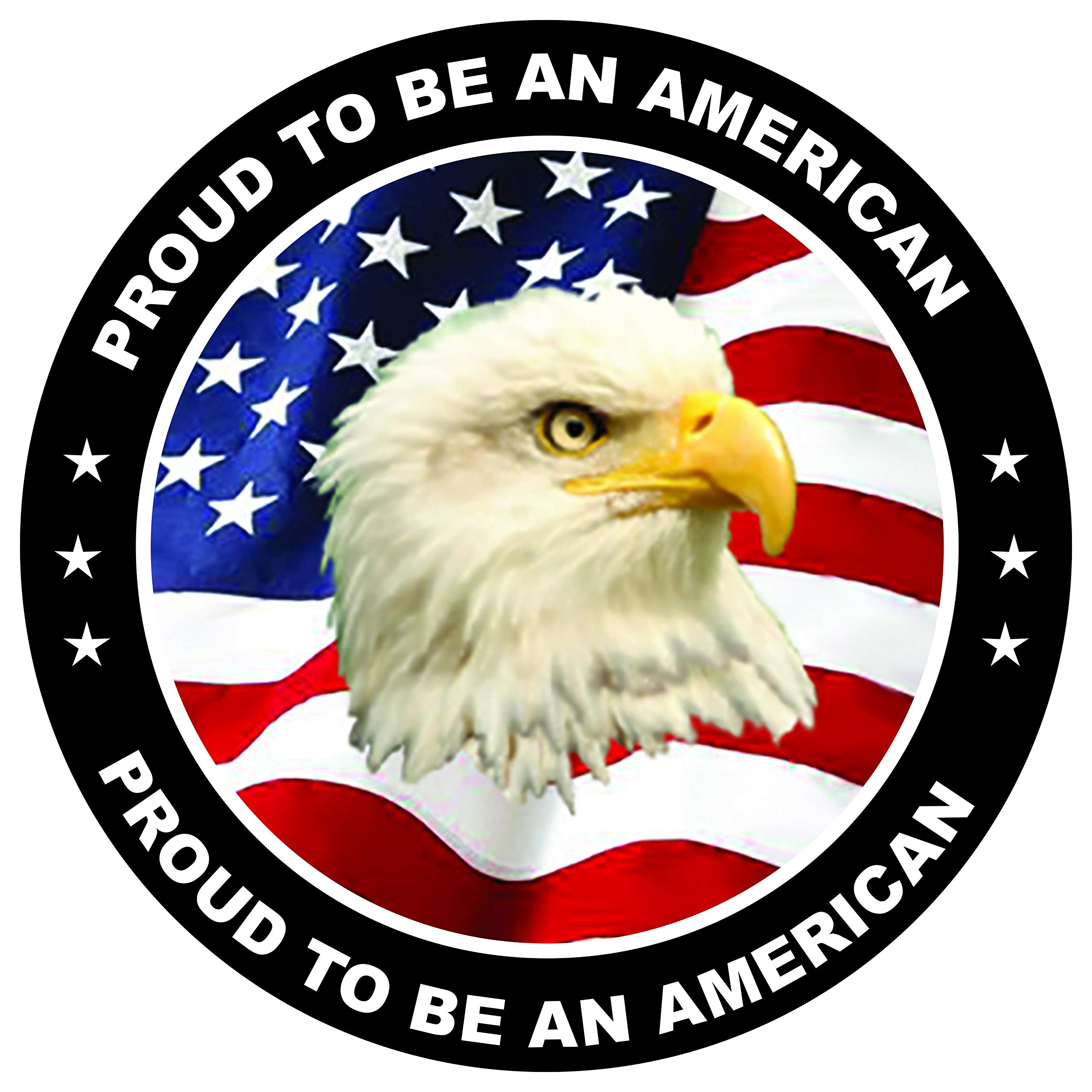 Proud to Be an American Eagle Sticker - USA Patriotic Decal for Car, Truck, Motorcycle, Helmet & Laptop - Waterproof Vinyl Sticker for Windows, Doors, Luggage & Scrapbooking - United States Symbol Decoration