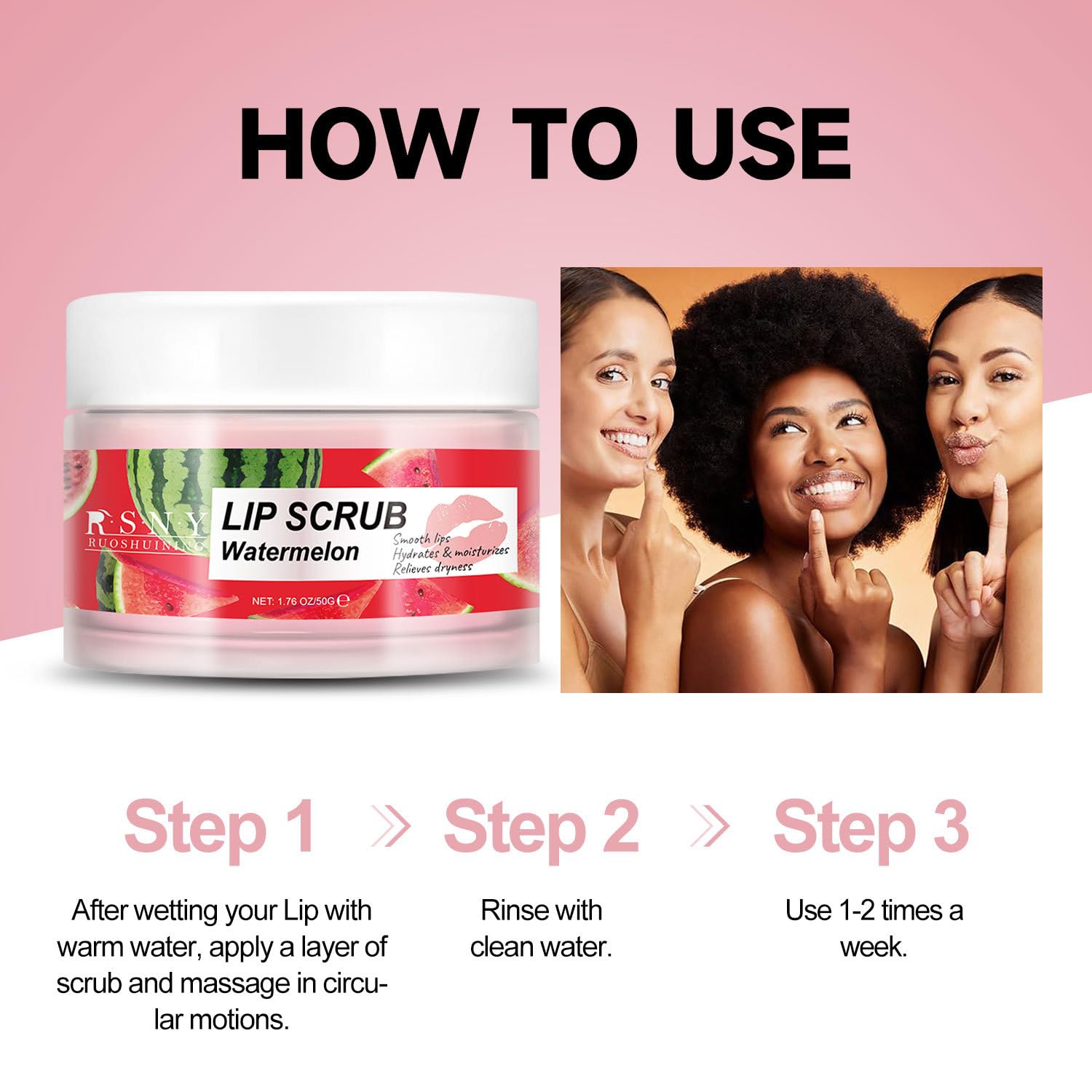 2 Packs Lip Scrub Exfoliator - Deep Moisturizing & Nourishing Lip Care for Dry, Chapped Lips - Gentle Exfoliating Scrub with Watermelon & Orange Scent - 1.76 fl oz Dark Lip Corrector for Men & Women - Perfect for Daily Lip Care Routine & Pre-Lipstick Prep