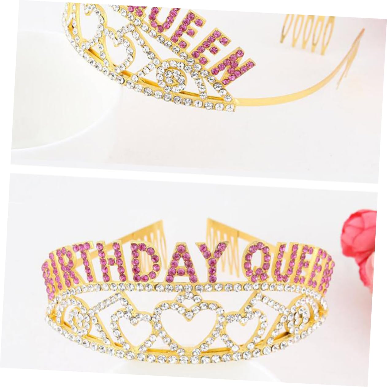 Sparkling Princess Birthday Tiara Set - 3PCS Rhinestone Wedding Crown Headpiece for Women & Girls, Elegant Bridal Hair Accessories for Birthday Parties, Prom, Pageants & Special Occasions