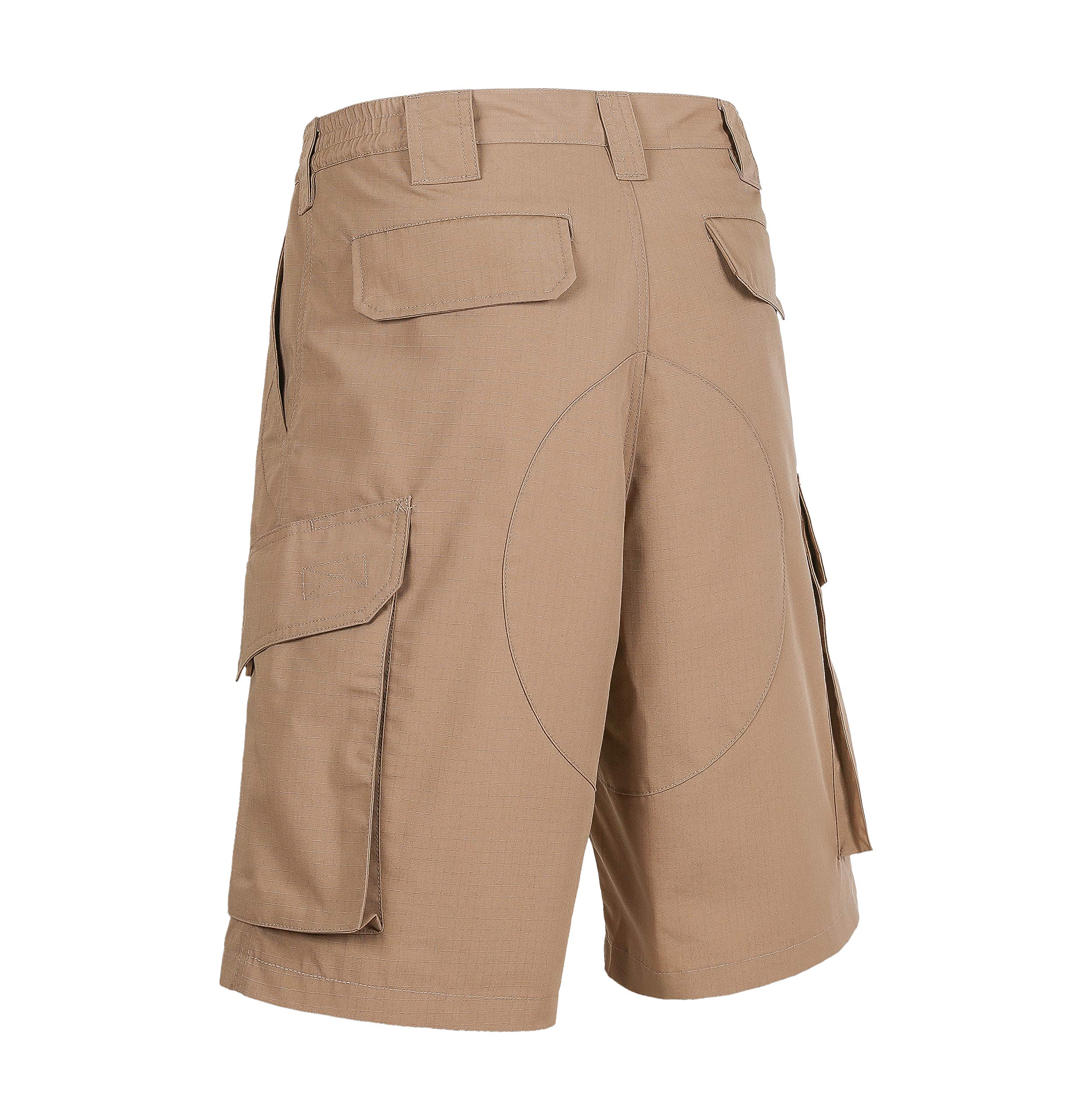 LAPG Men's Tactical Shorts with Elastic Waistband - Durable Ripstop Cargo Shorts for Workout & Outdoor Activities | Perfect for Hiking, Camping, and Tactical Training