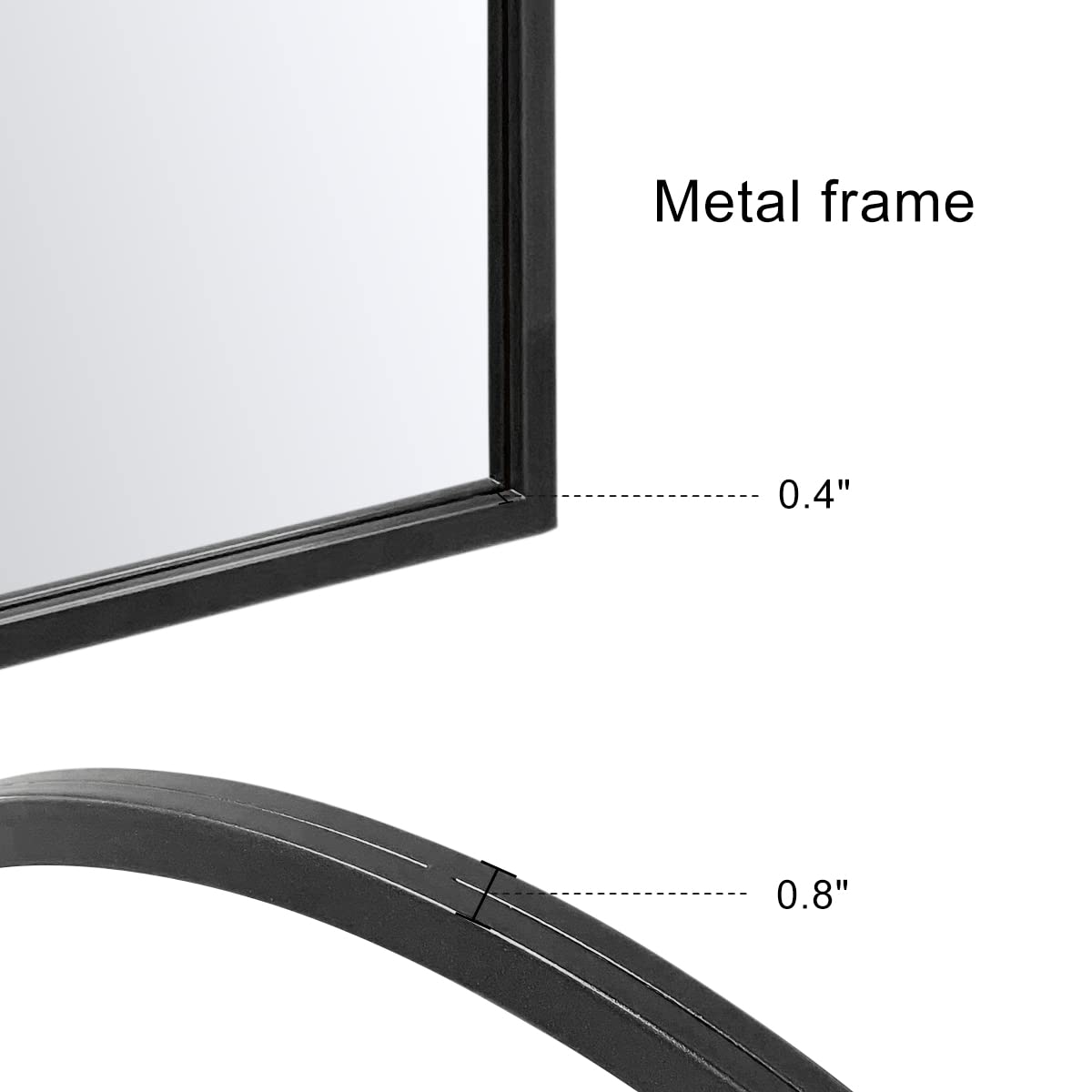 30x20 Inch Black Wall Mirror with Metal Frame - Arched Bathroom Vanity Mirror for Living Room, Entryway & Bedroom - Elegant Home Decor & Makeup Mirror