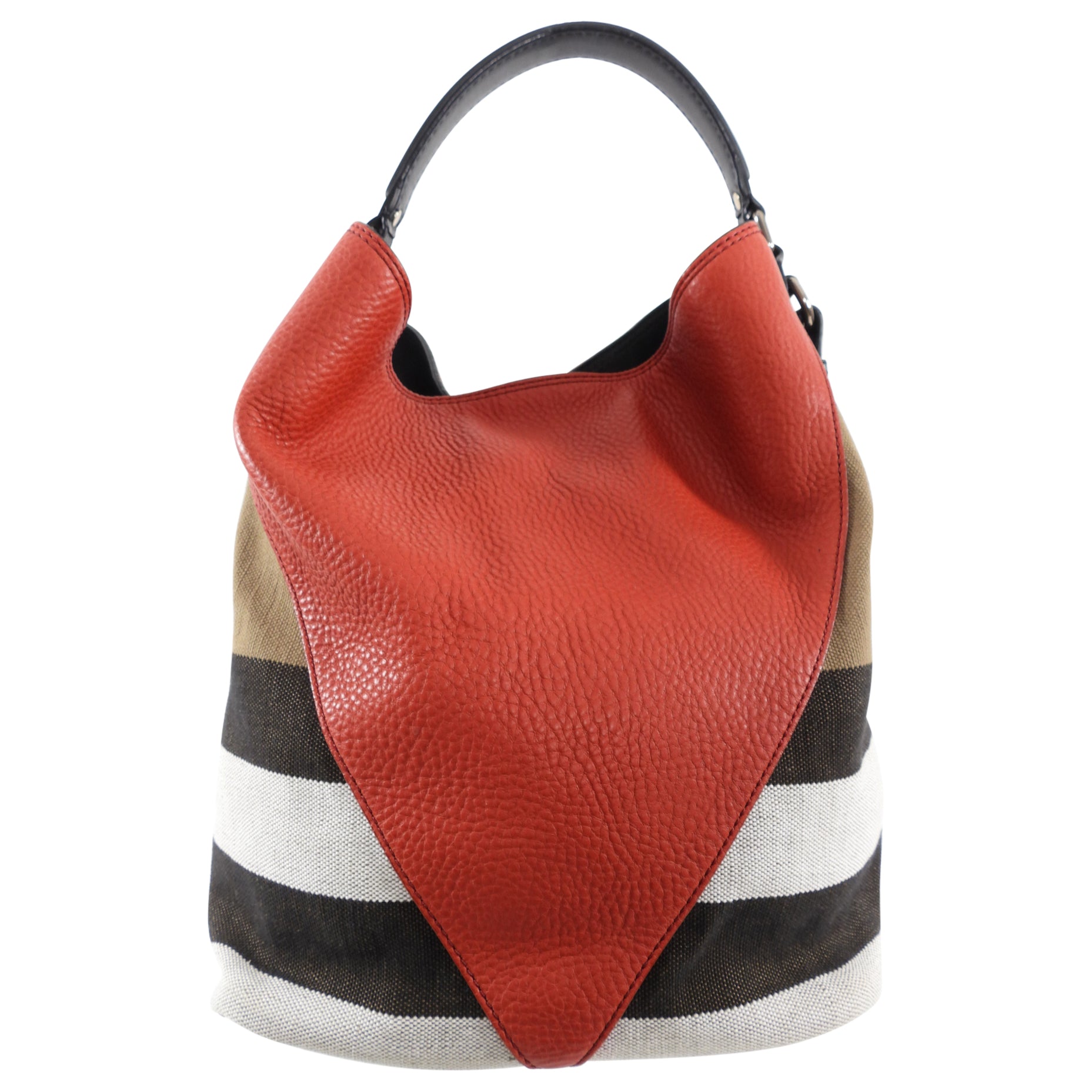 Burberry Red Canvas Check Two-Way Bucket Bag for Women | Fashionable Crossbody & Shoulder Bag | Perfect for Travel, Work & Daily Use