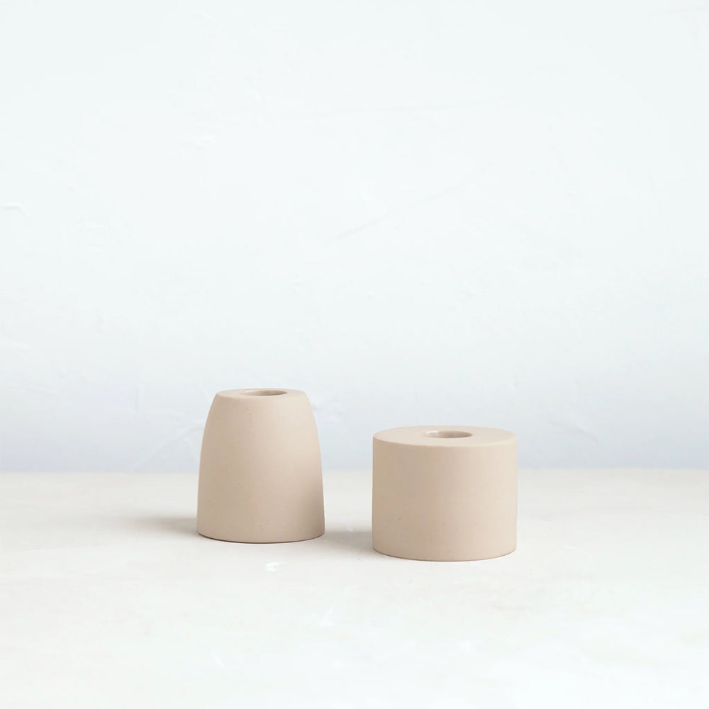 Handmade Sand Ceramic Candle Holders - Rustic Home Decor for Table Centerpieces, Wedding Decorations & Relaxing Spa Nights