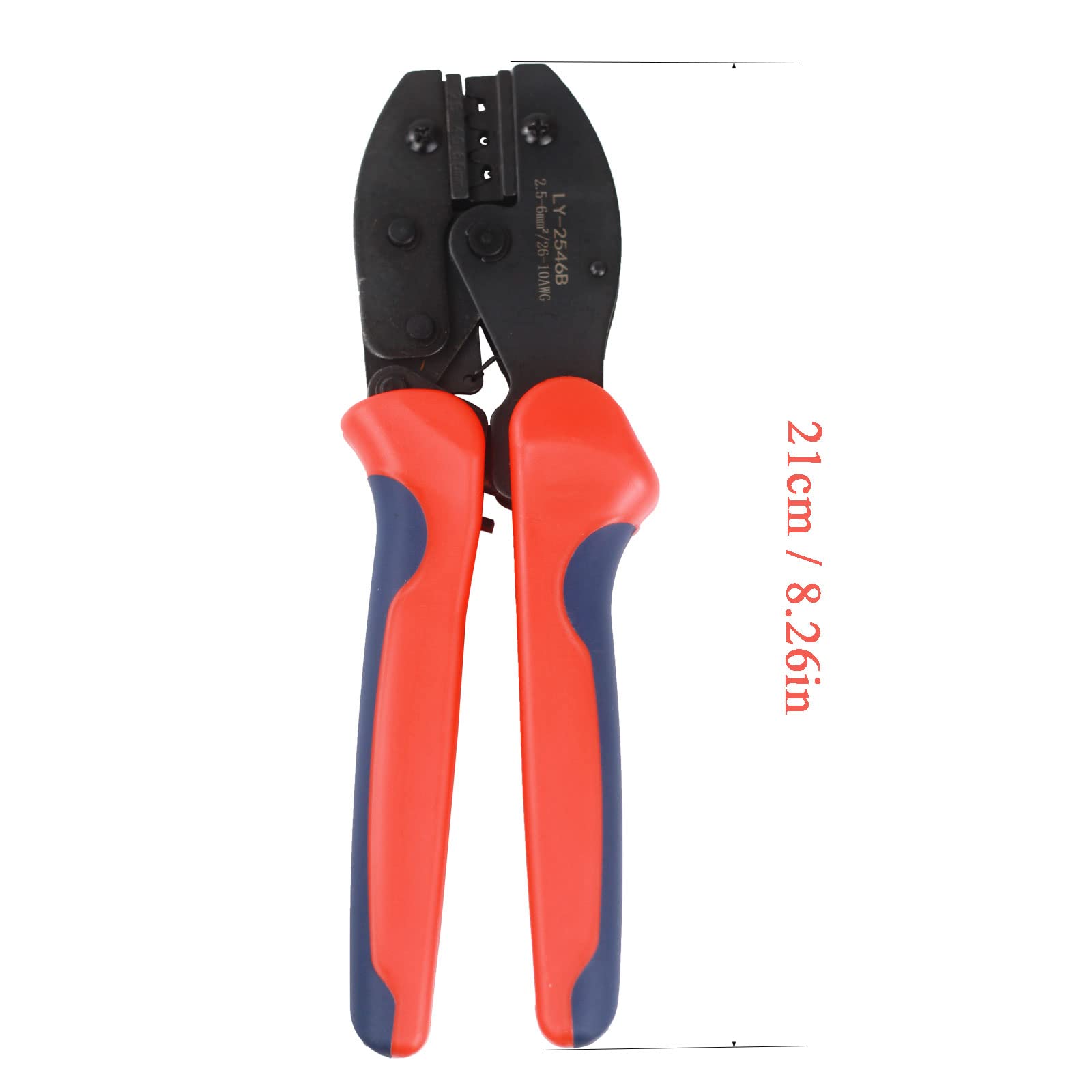 Solar Crimping Tool 2546B - Professional PV Cable Crimper for 2.5/4/6mm² Solar Panel Wires (Red) | Ideal for Solar Panel Installation, Electrical Wiring & DIY Projects