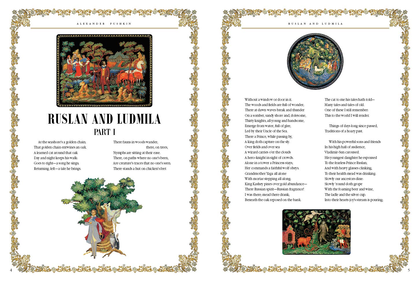 Pushkin's Fairy Tales Illustrated with Palekh Painting - Classic Russian Literature for Kids & Adults - Perfect for Bedtime Stories & Collectors
