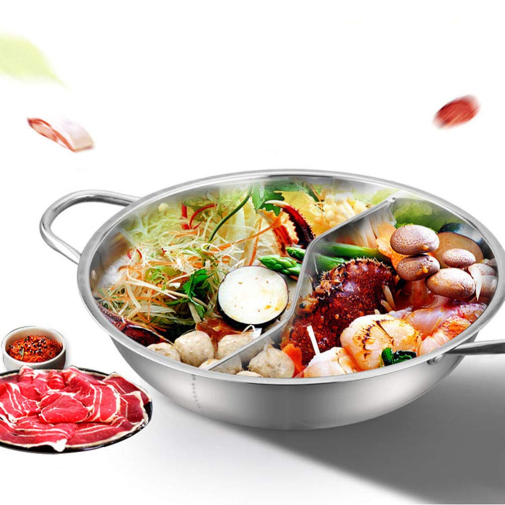 Premium Cabilock Hot Pot Cookware Set - 4-in-1 Divided Shabu Shabu Pot with Removable Divider for Asian Hot Pot, Korean BBQ & Family Dining | Electric & Induction Stove Compatible