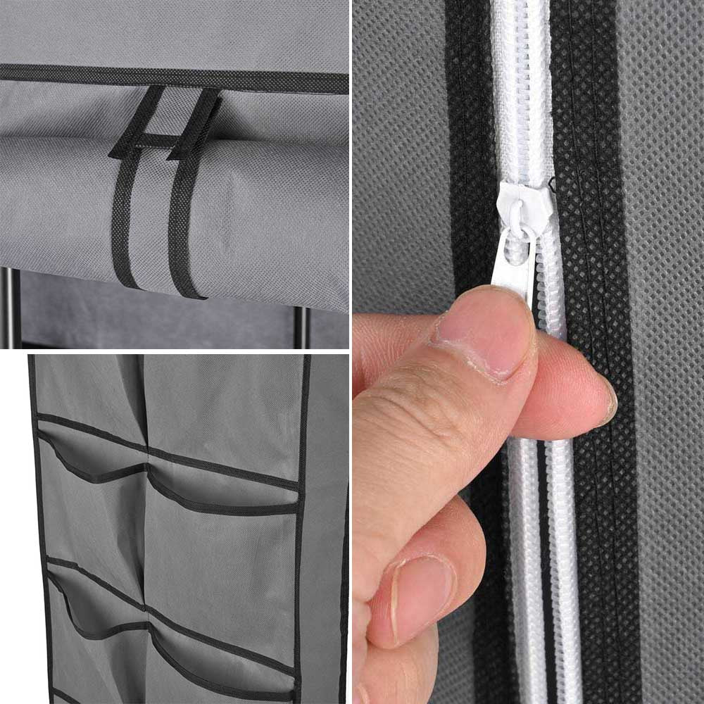 TheLAShop 70L x 19W x 70H Portable Closet Organizer Wardrobe - Foldable Storage Solution for Bedroom, Closet & Travel | Space-Saving Clothes Rack with Shelves