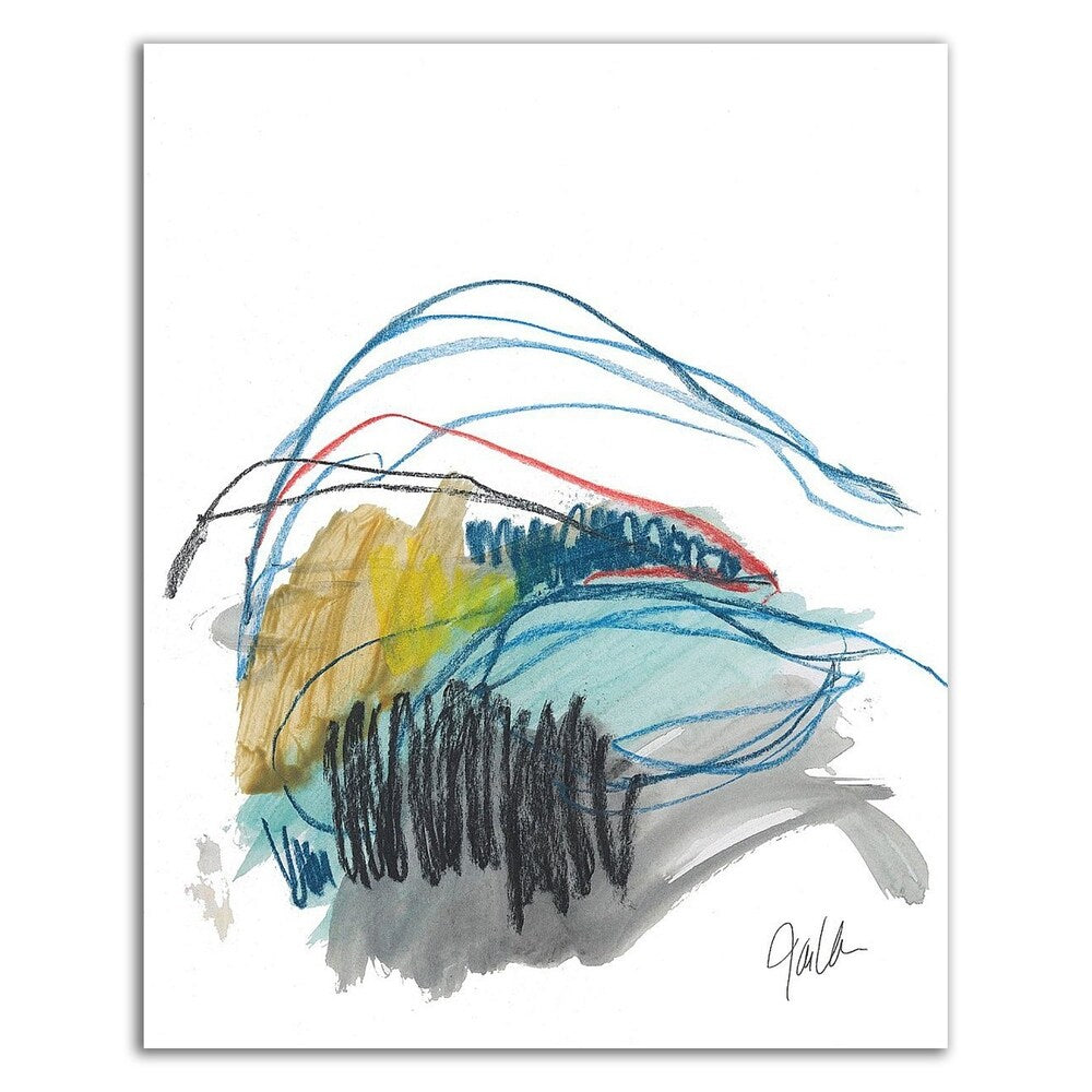Abstract Landscape No. 19 by Jan Weiss - Premium Canvas Wall Art Print - Ready to Hang - Modern Home & Office Decor for Living Room, Bedroom or Workspace