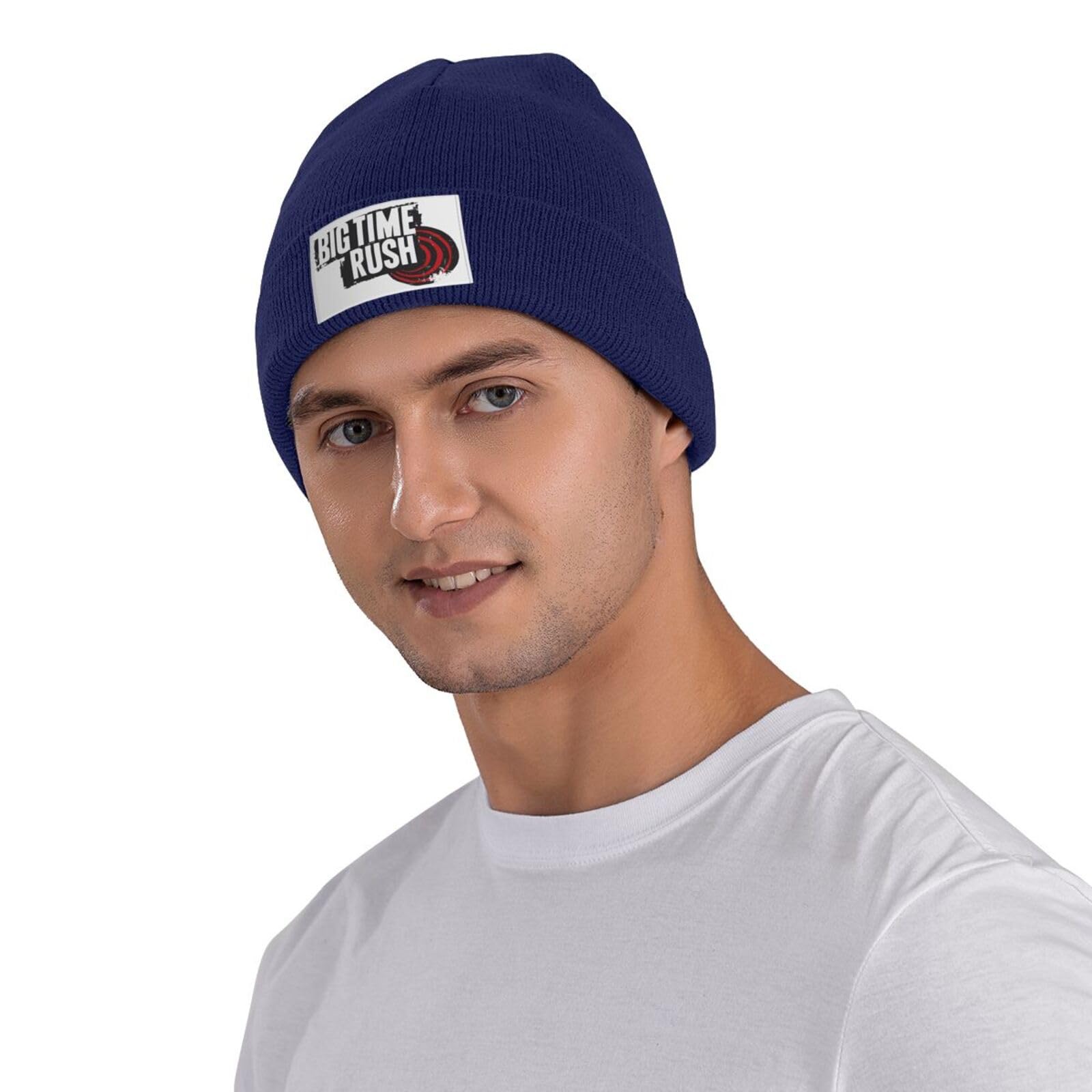 YESKIT Big Music Time Music Rush Beanie Hat - Warm Cuffed Knit Skull Cap, Plain Striped Unisex Winter Hat in Black - Perfect for Concerts, Outdoor Activities & Cold Weather Fashion